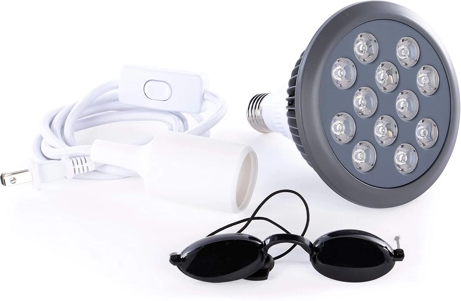 hooga Orange Light Therapy Bulb Power Cord Included. 605 nm Wavelength. 12 LEDs. High Irradiance, May Reduce Skin Redness and Irritation. Mood Enhancing Benefits.