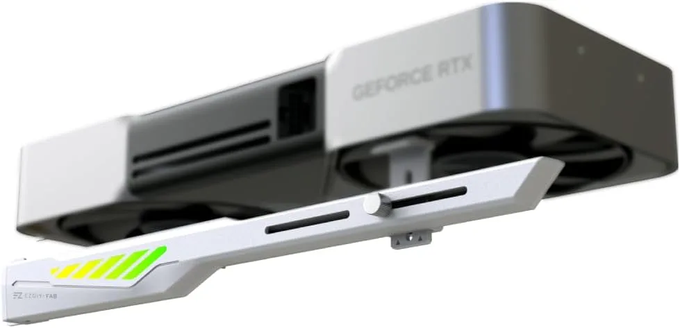 EZDIY-FAB VH90 Adjustable ARGB GPU Support Bracket, Anti-Sag Design, White