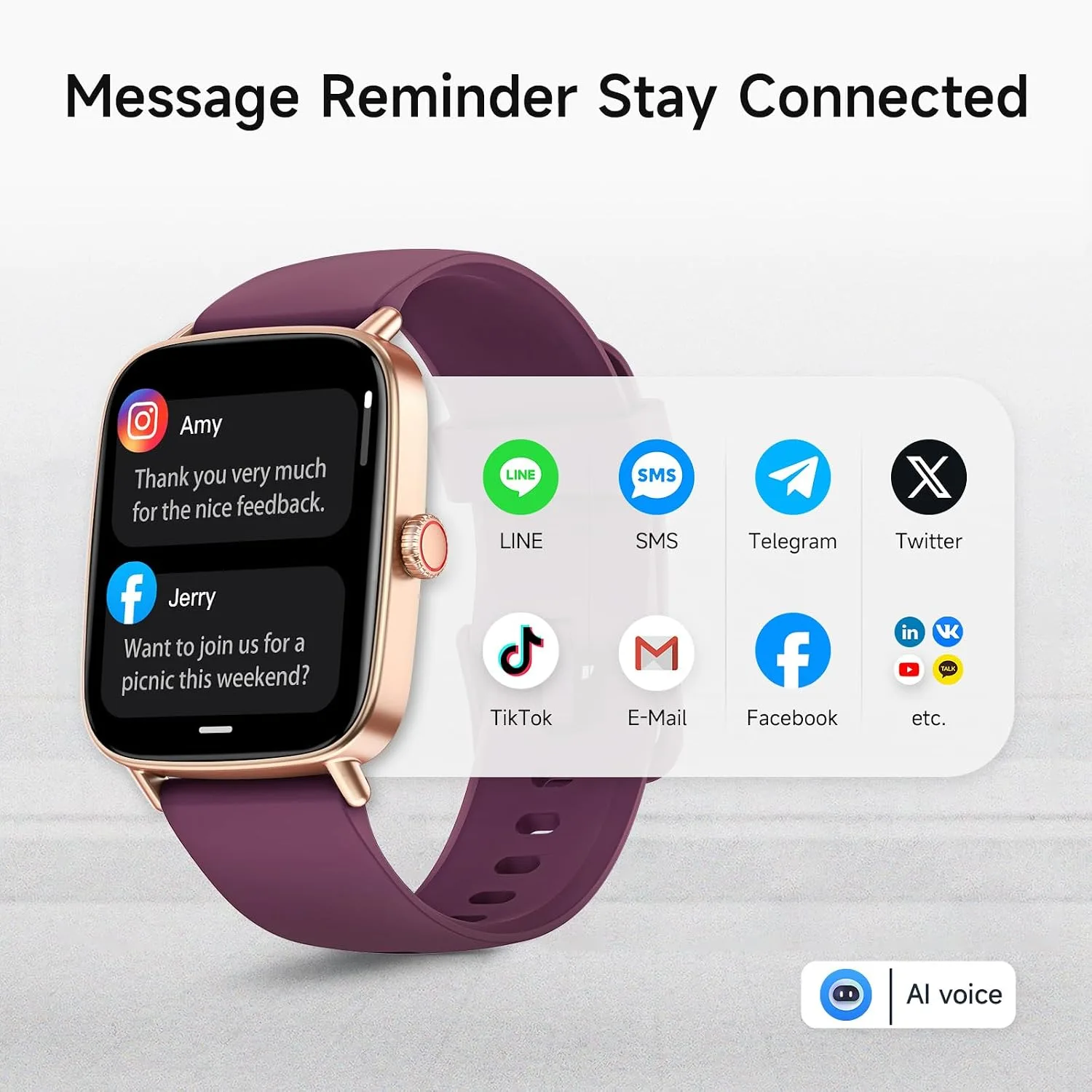 Smart Watch for Women, 1.85" HD Smartwatch (Answer/Make Calls), 2 Bands
