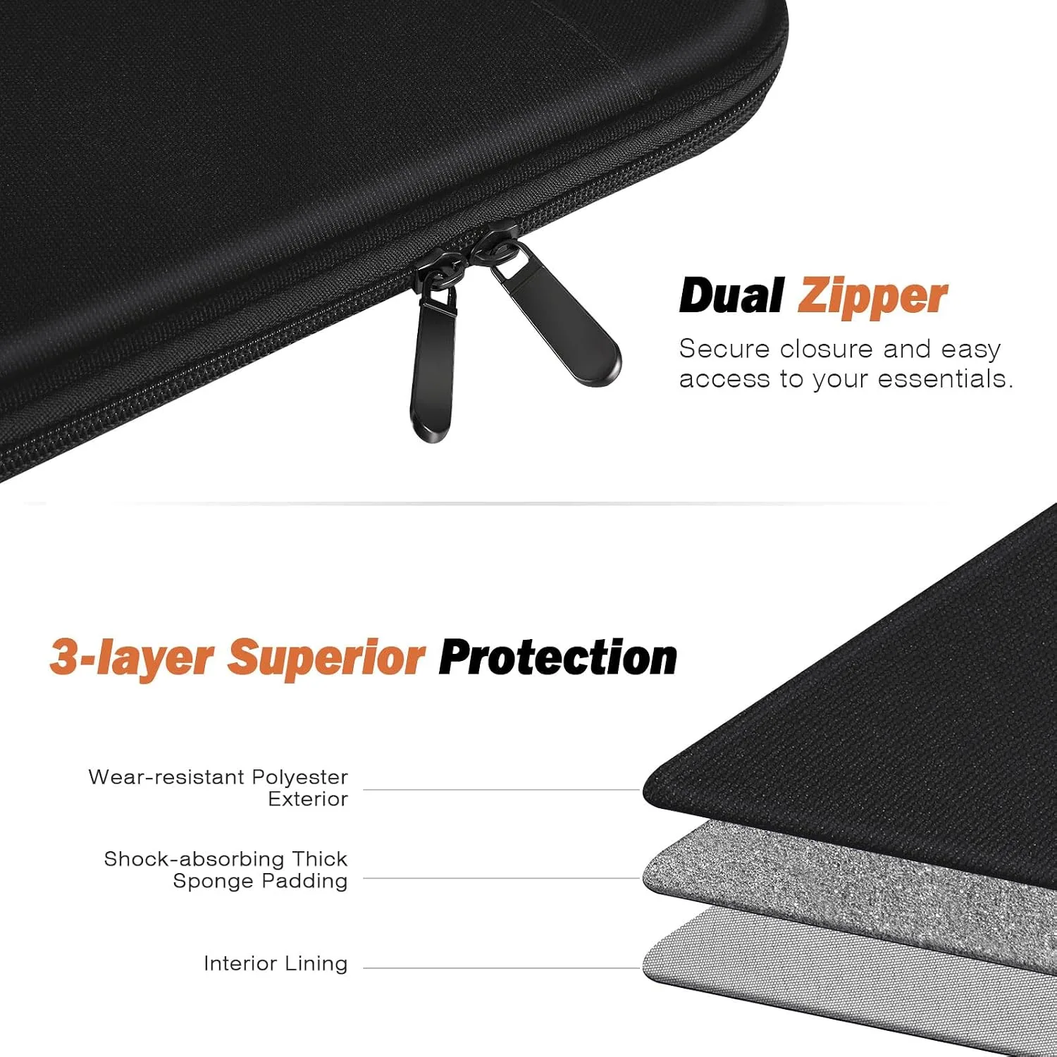 MoKo 13.3-14 Inch Laptop Sleeve Bag Carrying Case with Accessory Pocket
