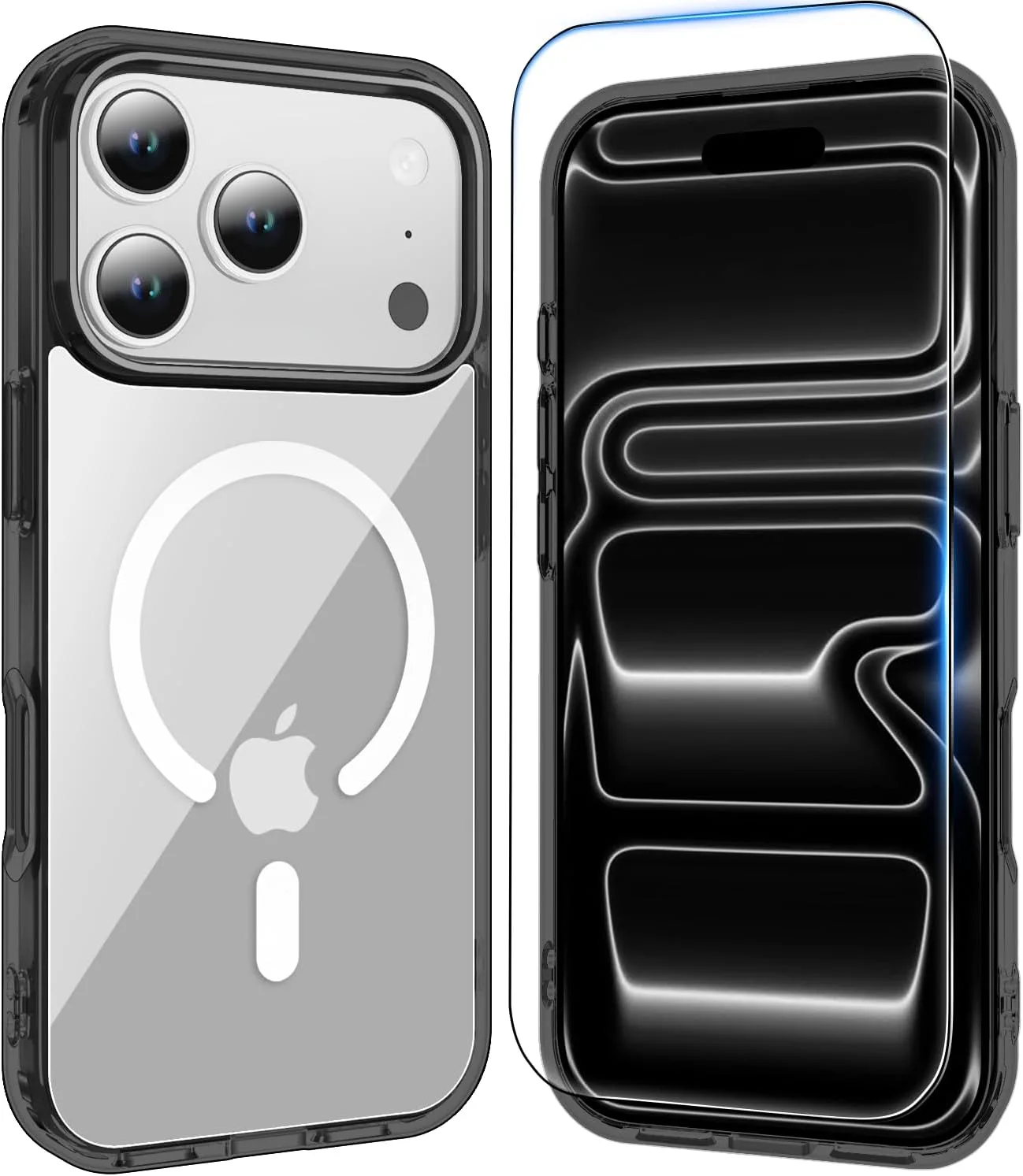 Temdan for iPhone 18 Pro Max Case/iPhone 17 Pro Max Case, Clear Black