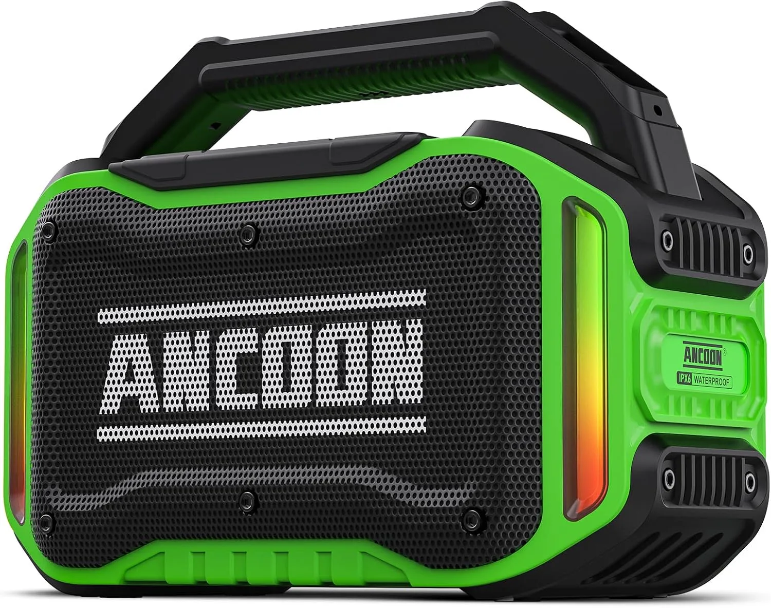 ANCOON Speakers Bluetooth Wireless: 80W(Peak) Loud Speaker with Bass, 20H Playtime, IPX6 Waterproof, Large Jobsite Speakers for Work, Outdoor, Workshop, Garage, Portable Speaker with TWS (Green)