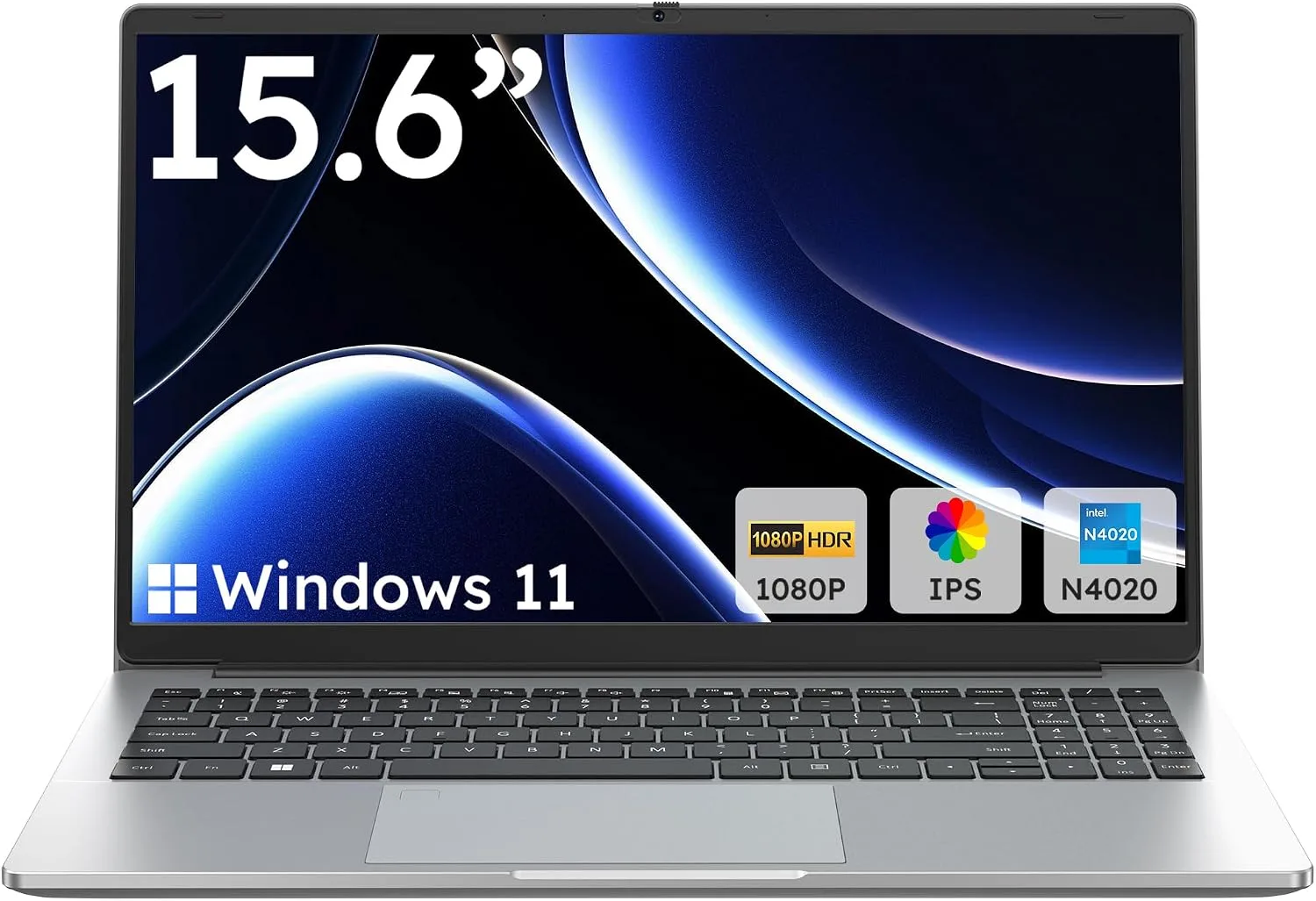 15.6 Inch Win 11 Laptop Computer, N4020, 4GB DDR4 RAM, 128GB Storage