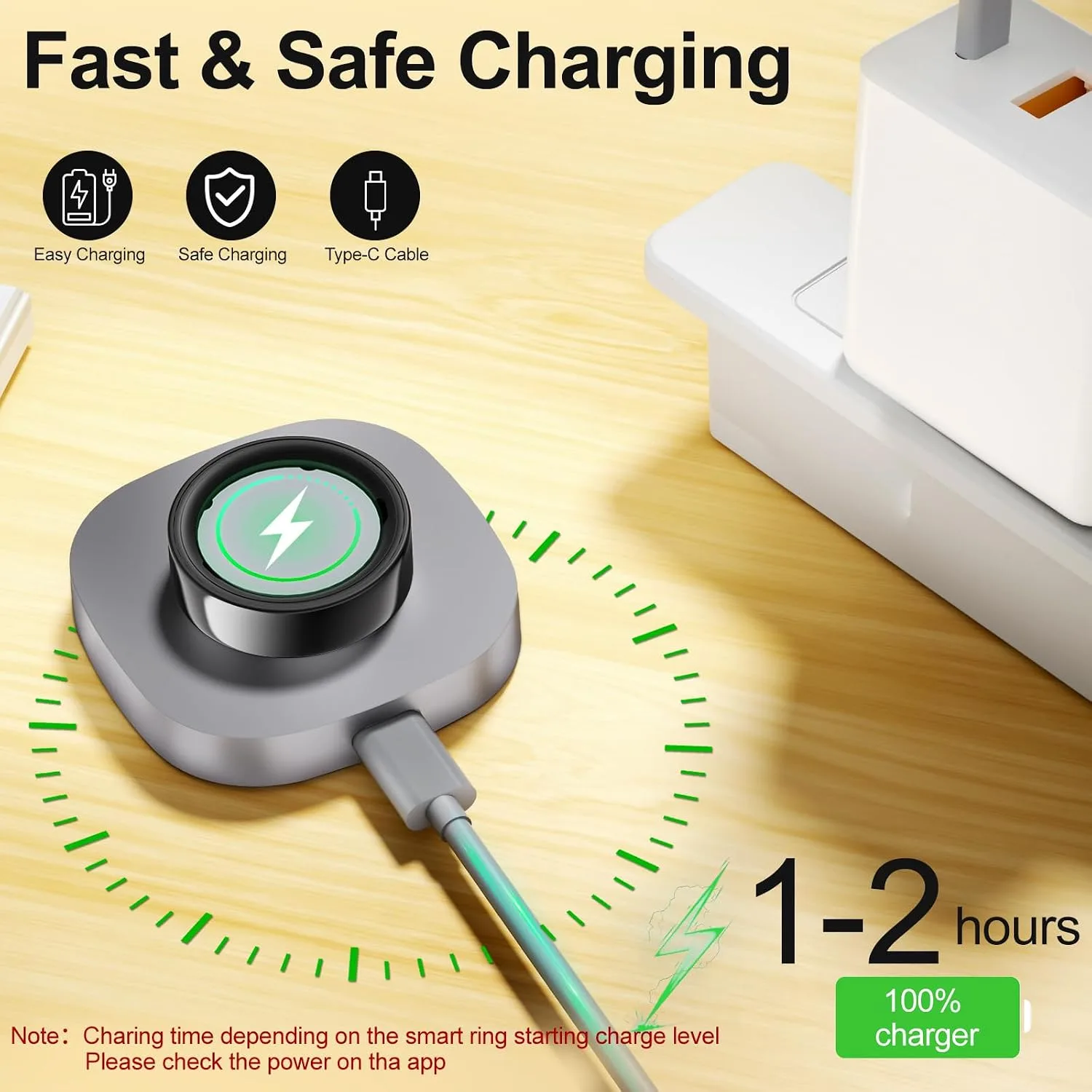 Compatible with Aura-Ring Gen 4 Charger Size 7, Safe & Fast Charging Dock
