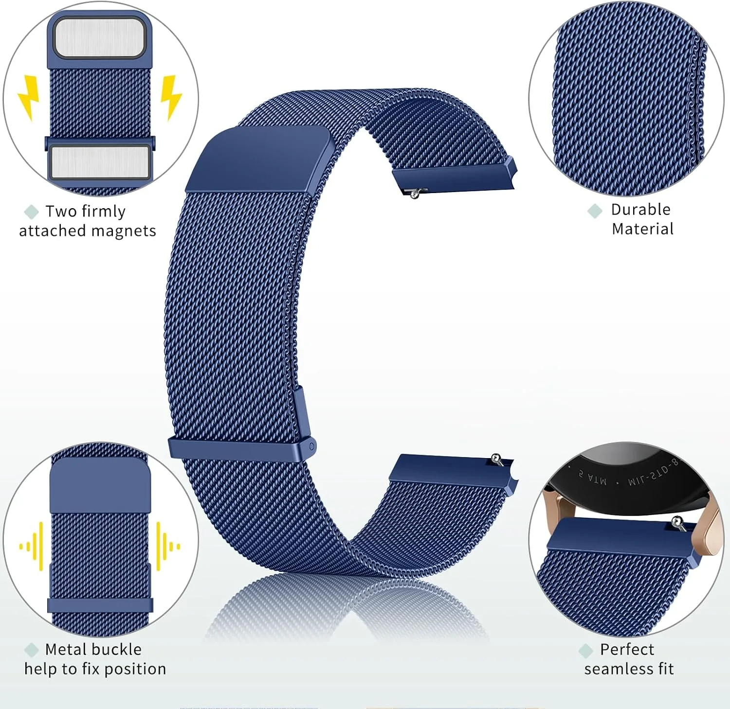 Metal Bands Compatible with IDW13,IDW16,IDW19 Smartwatch Bands, 22mm Stainless Steel Metal Replacement Strap for Fitpolo IDW13/Woneligo W13 Smartwatch Bands,ENOMIR/TOOBUR/MILOUZ/Gydom/Faweio/Veryfit IDW19 Smartwatch Bands
