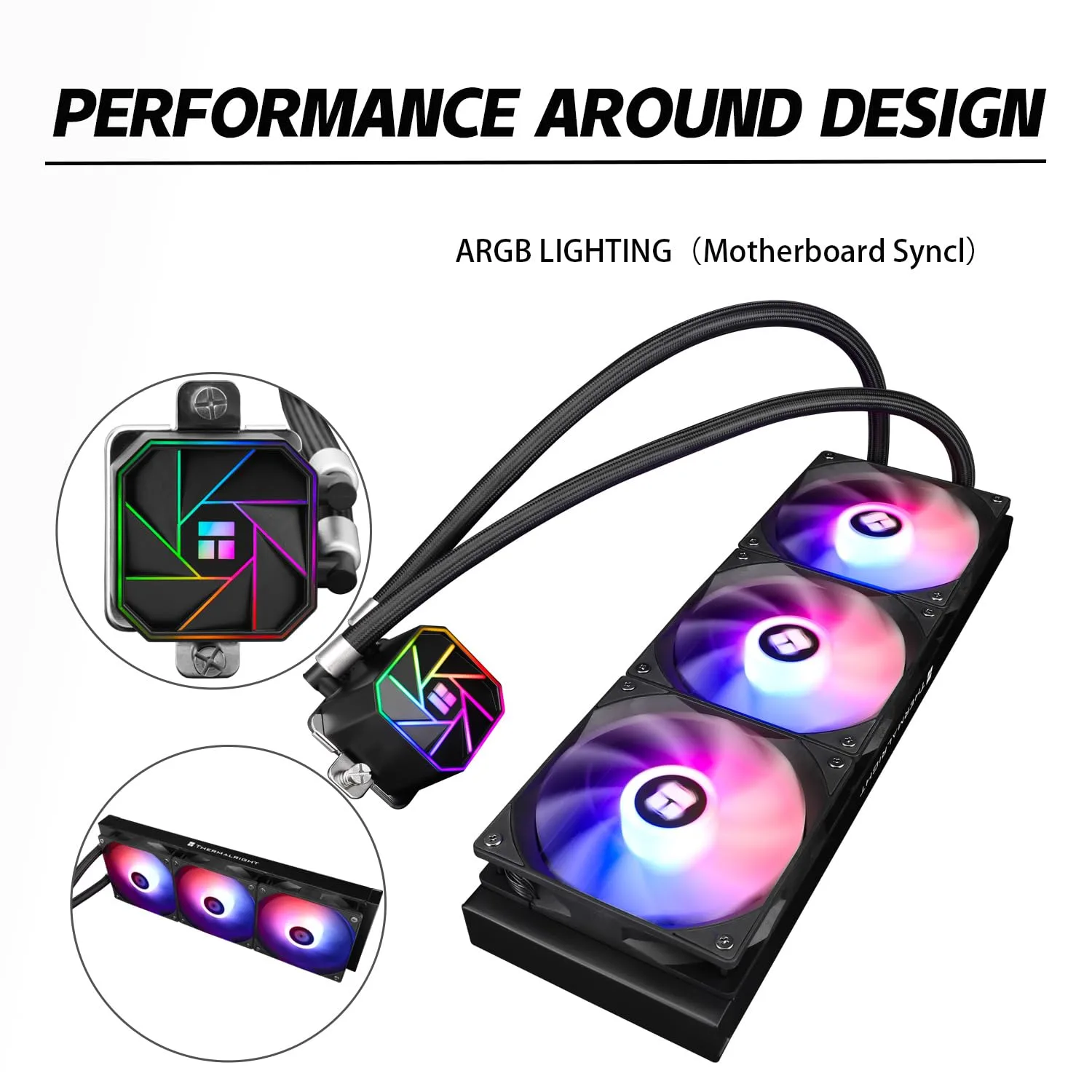 Thermalright Aqua Elite 360 V3 AIO CPU Cooler, 360 Liquid Cooling, ARGB PWM Fans, Intel LGA1150-1200/2011/1700/1851, AMD AM4/AM5