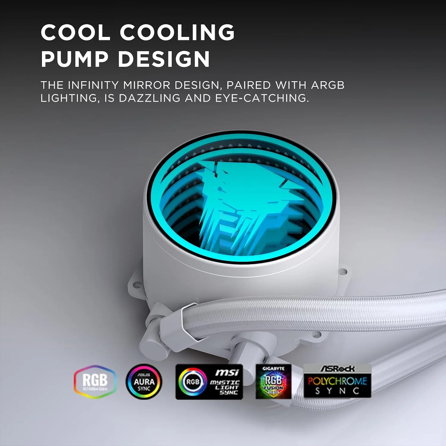 TK1 ARGB Water Cooling CPU Cooler,800-2000RPM ARGB PWM Fans,for Intel LGA115X/1200/1700/1366/2011/2066,for AMD:FM2/FM2+/AM3/AM3+/AM4/AM5 (White-360mm)