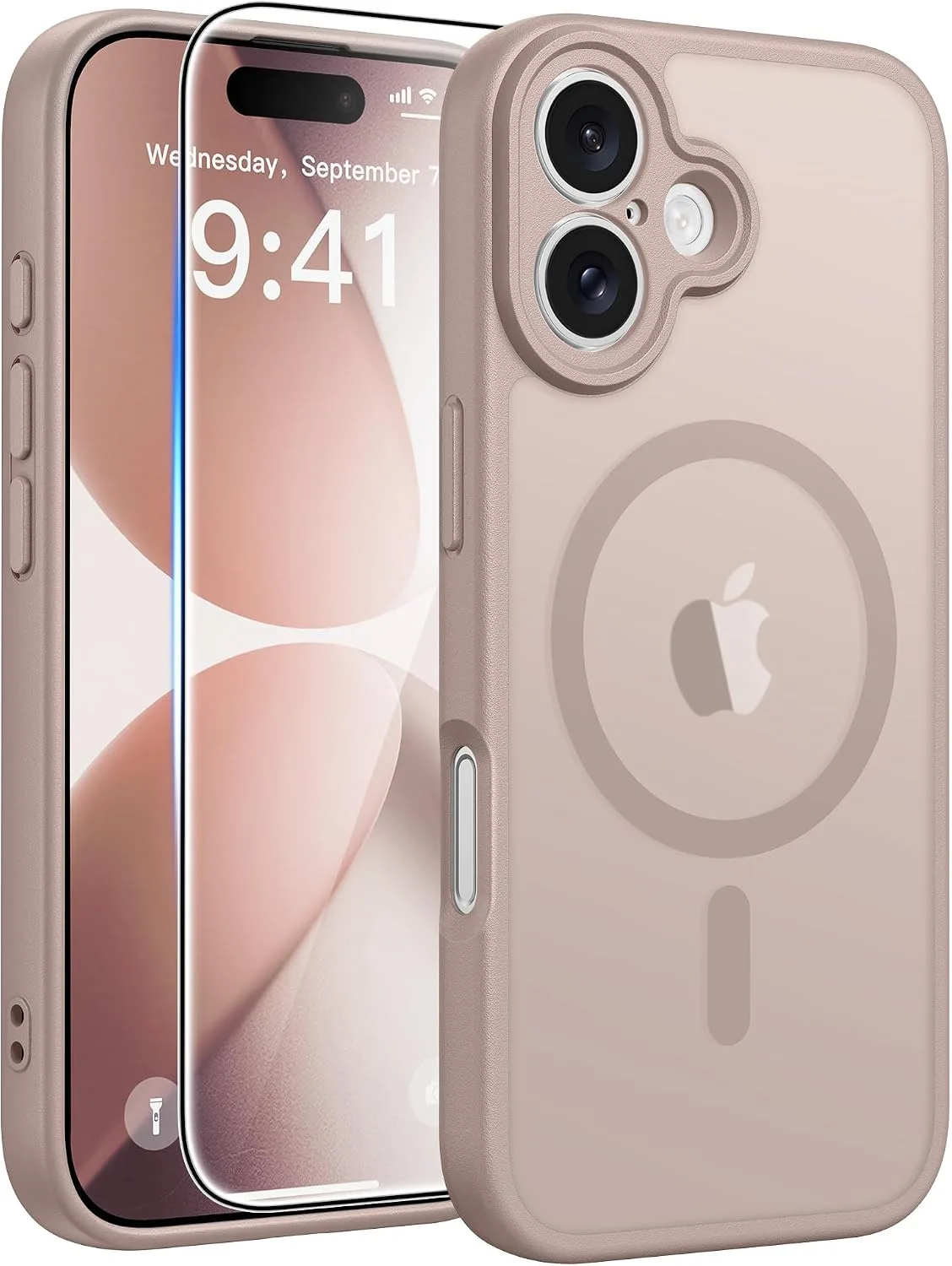 Carcasa Fntcase para iPhone 17 con protector de pantalla de vidrio templado