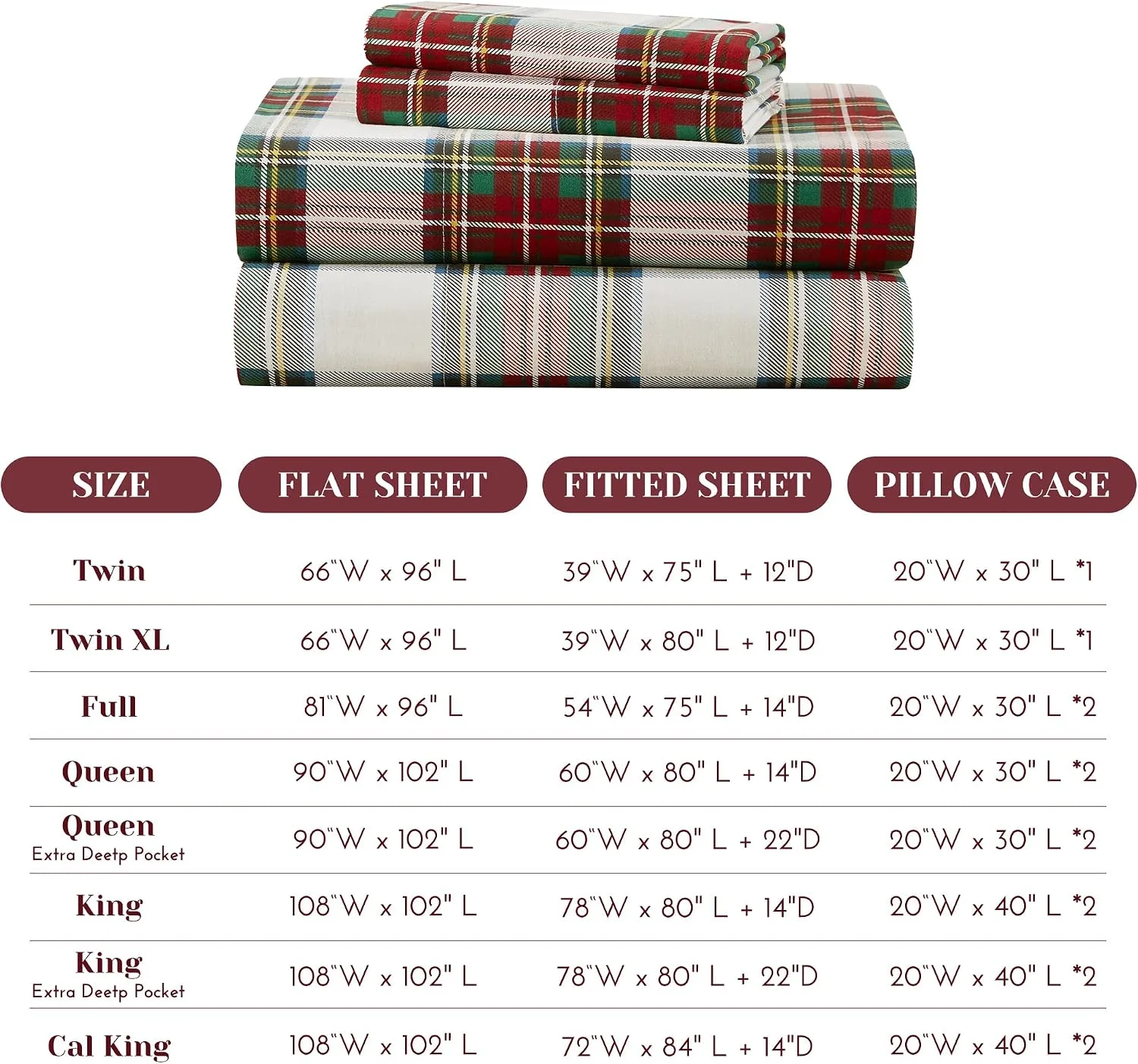 Comfort Spaces 100% Cotton Percale Sheets Queen Sheet Set, 4 Piece