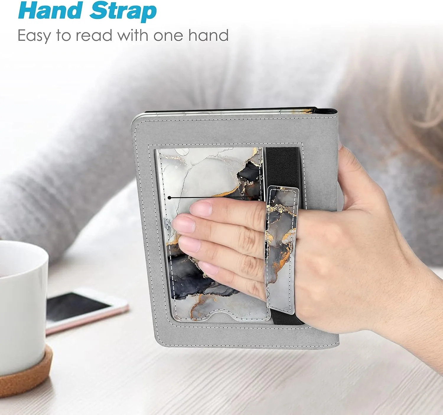 Fintie Stand Case for 6" Kindle Paperwhite 10th Gen 2018, Cloudy Marble