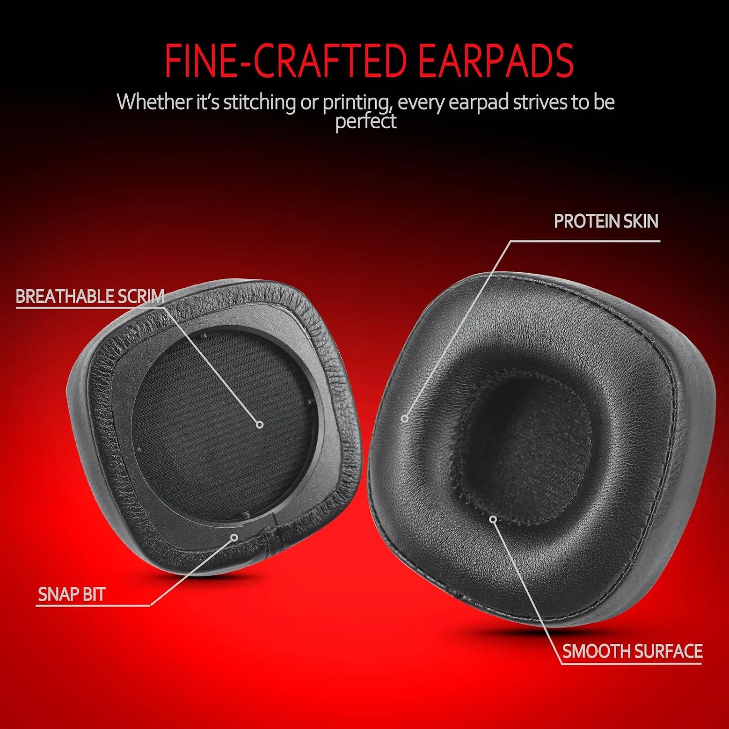 Krone Kalpasmos Marshall Replacement Ear Pads for Major III/IV, Marshall Major IV Ear Pads with Softer Leather, Thickened Memory Foam, Easy Install, Lambskin Black