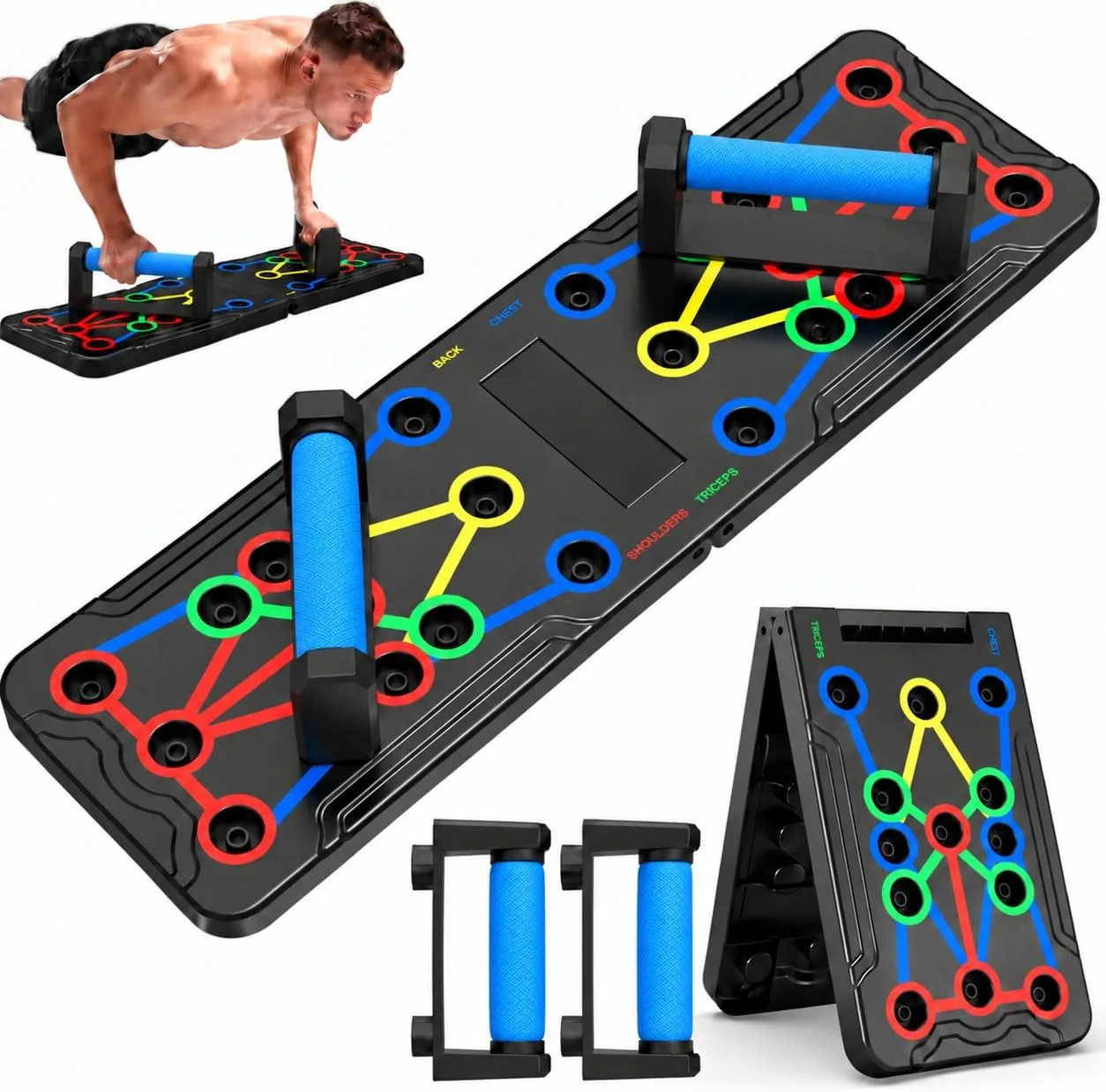Push Up Board,Foldable Pushup Board for Man,Portable 30 in 1 Push Up Bar