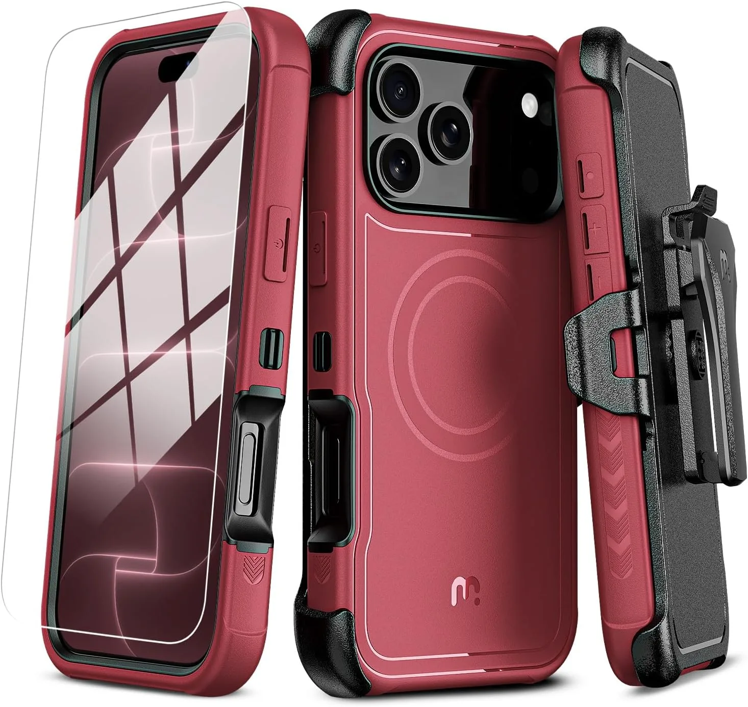 M MYBAT PRO for iPhone 18 Pro Max Case with Belt Clip Holster,Magnetic Case