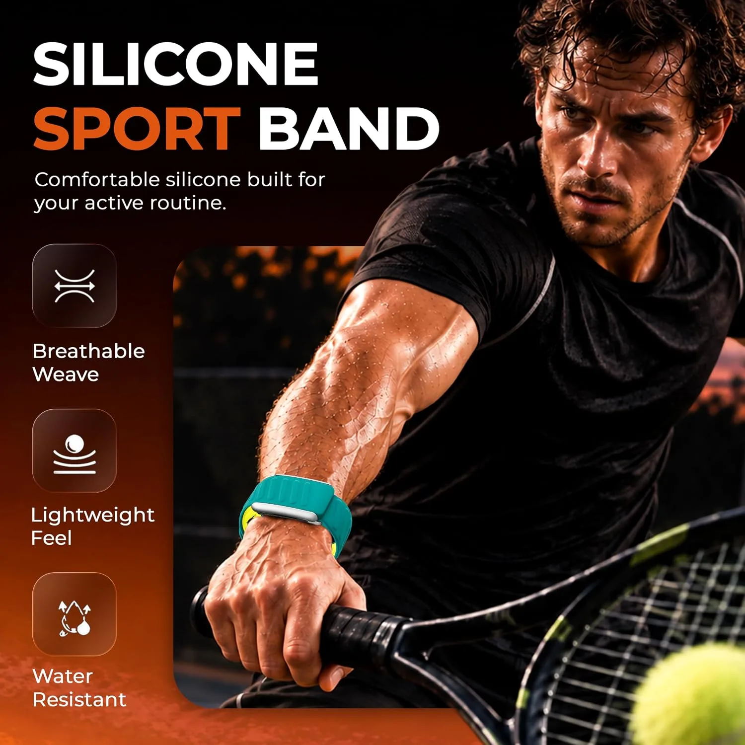 DADO Silicone Sport Replacement Band Compatible with WHOOP 5.0, One, Peak, and Life Fitness Tracker – Breathable, Durable & Comfortable | Not for Whoop Gen 4
