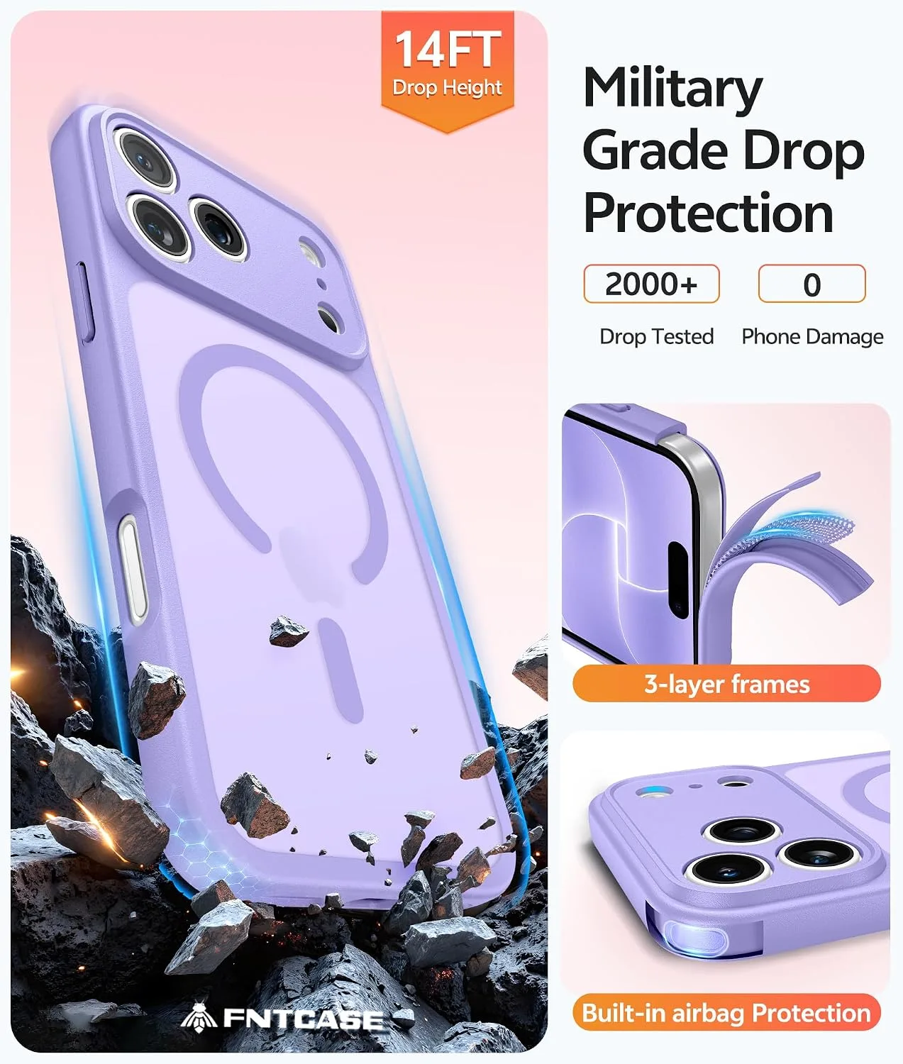 FNTCASE for iPhone 18 Pro Max / 17 Pro Max Case, Fit for Magsafe