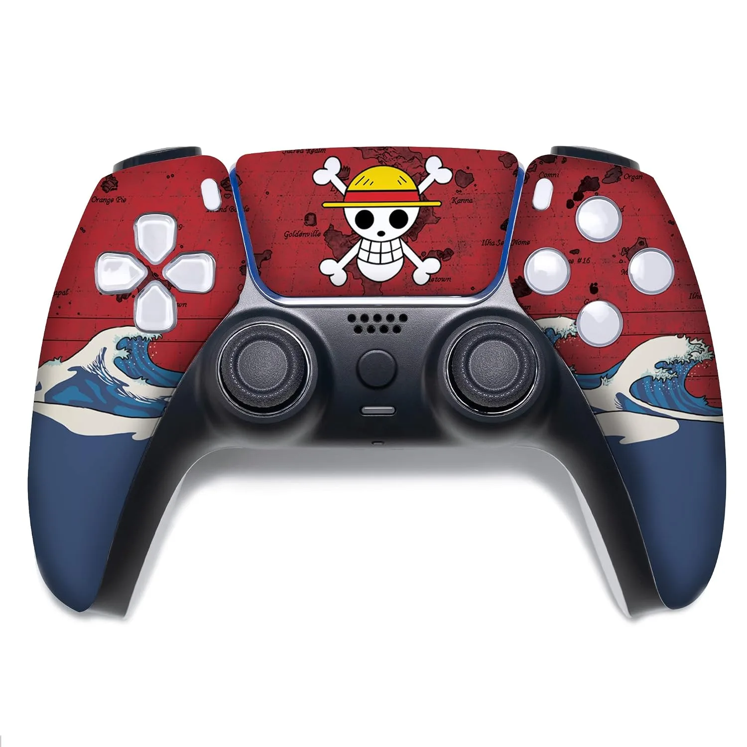 One Peice Custom PS-5 Controller Wireless compatible with Play-Station 5 Console by BCB Controllers | Proudly Customized in USA with Permanent HYDRO-DIP Printing (NOT JUST A SKIN) (MODDED)