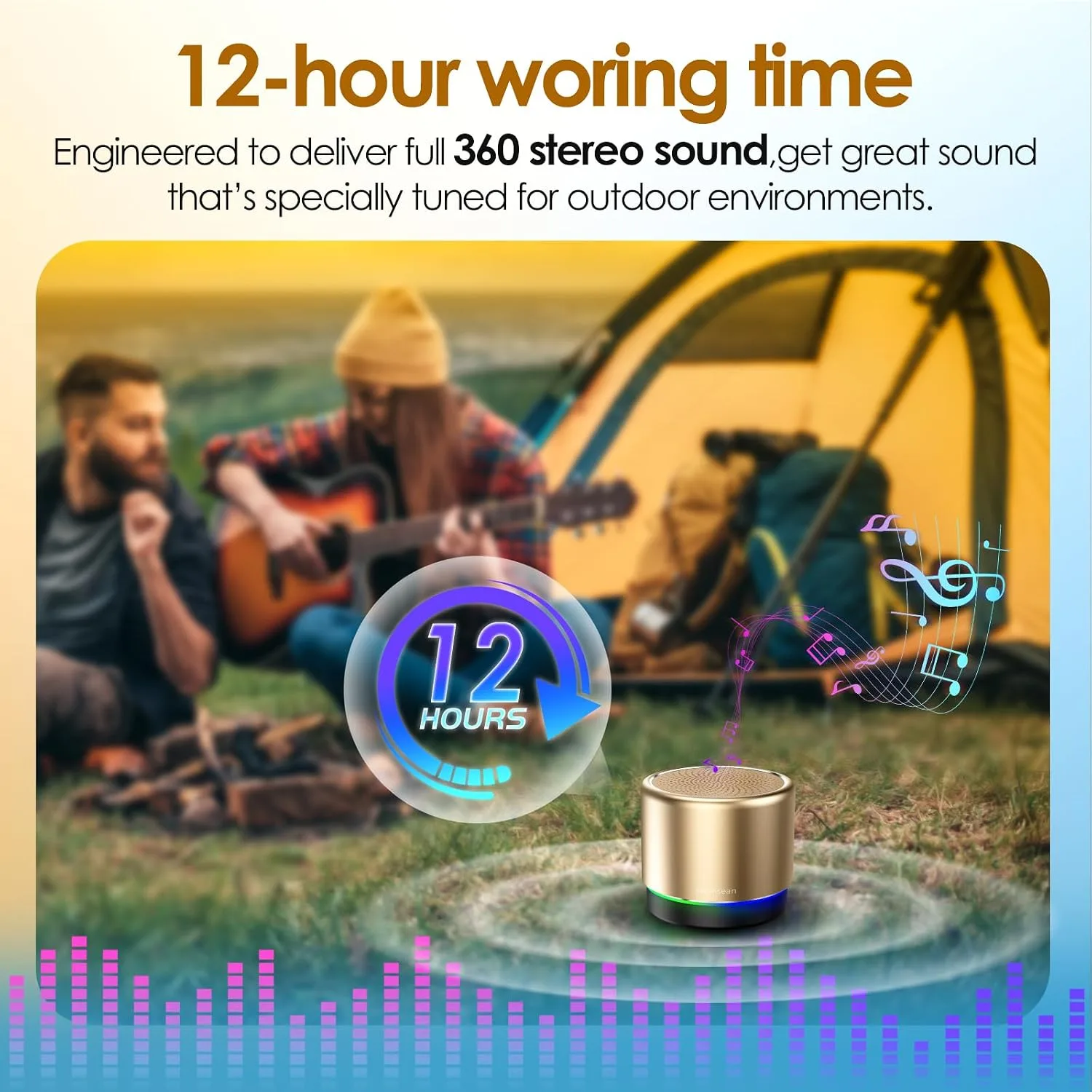 Mini Bluetooth Speaker, Portable Wireless Speakers, Noise Reduction Mic
