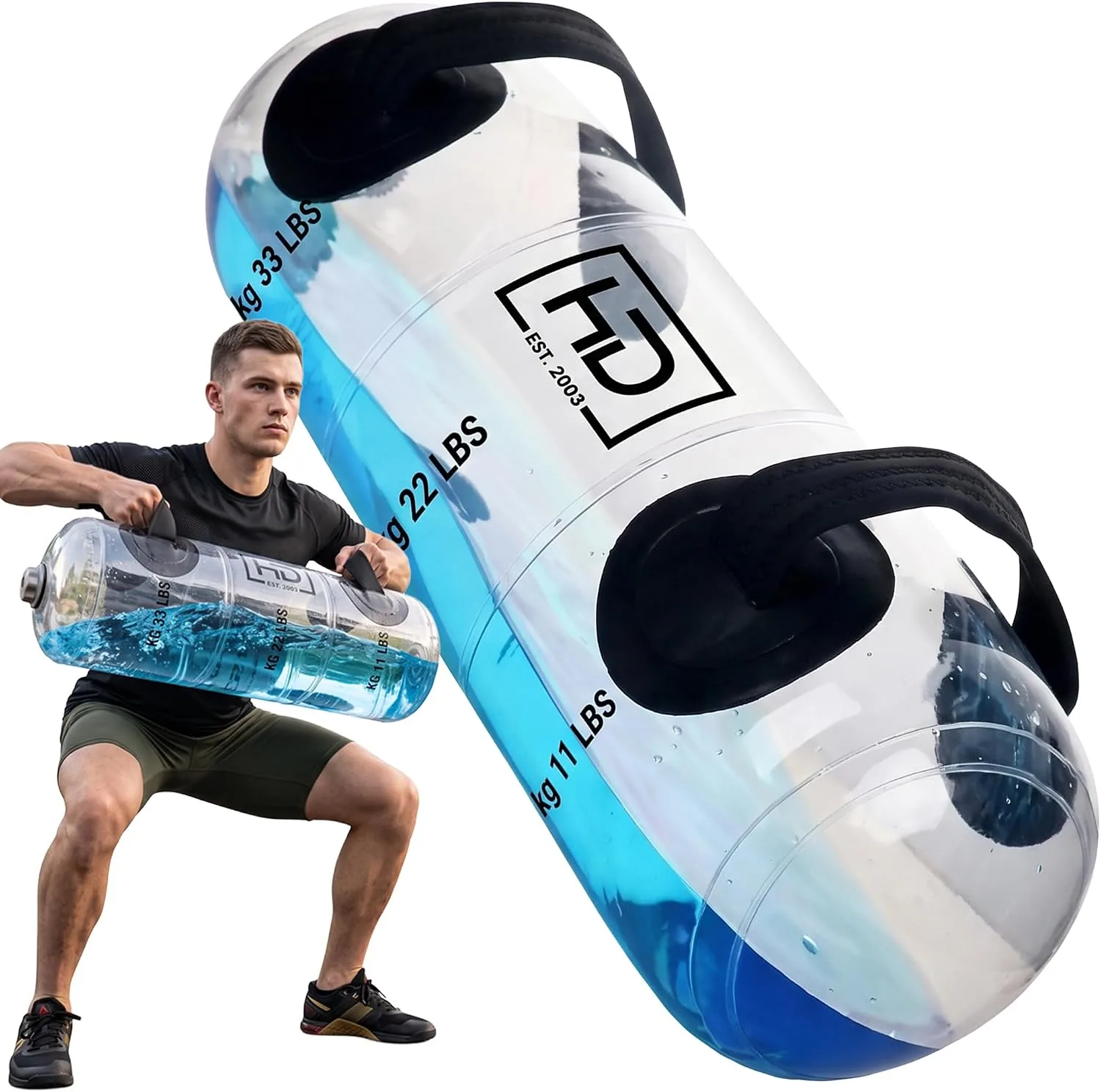 Portable Water Weight Bag, 33 LBS, Aqua Bag for Full Body Workout, Home Gym