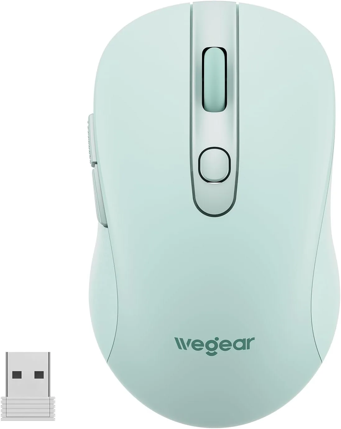USB Wireless Mouse for Laptop PC Mac, 2.4GHz Cordless Mouse-Mint Green