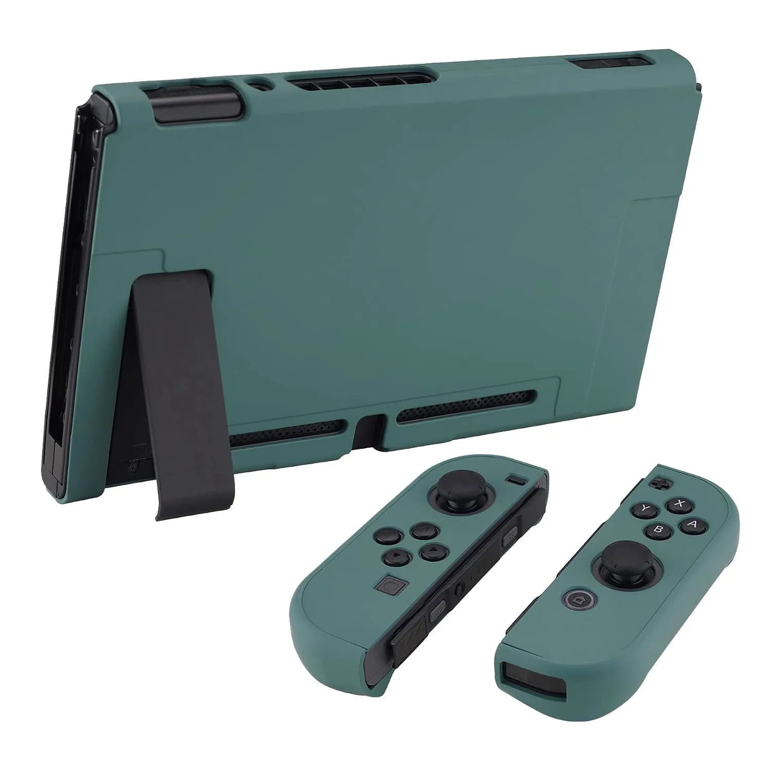 eXtremeRate PlayVital Back Cover for Nintendo Switch Console, Separable Protector Hard Shell for NS Joycon,Dockable Protective Case for Nintendo Switch - Hunter Green (NOT for Switch 2)