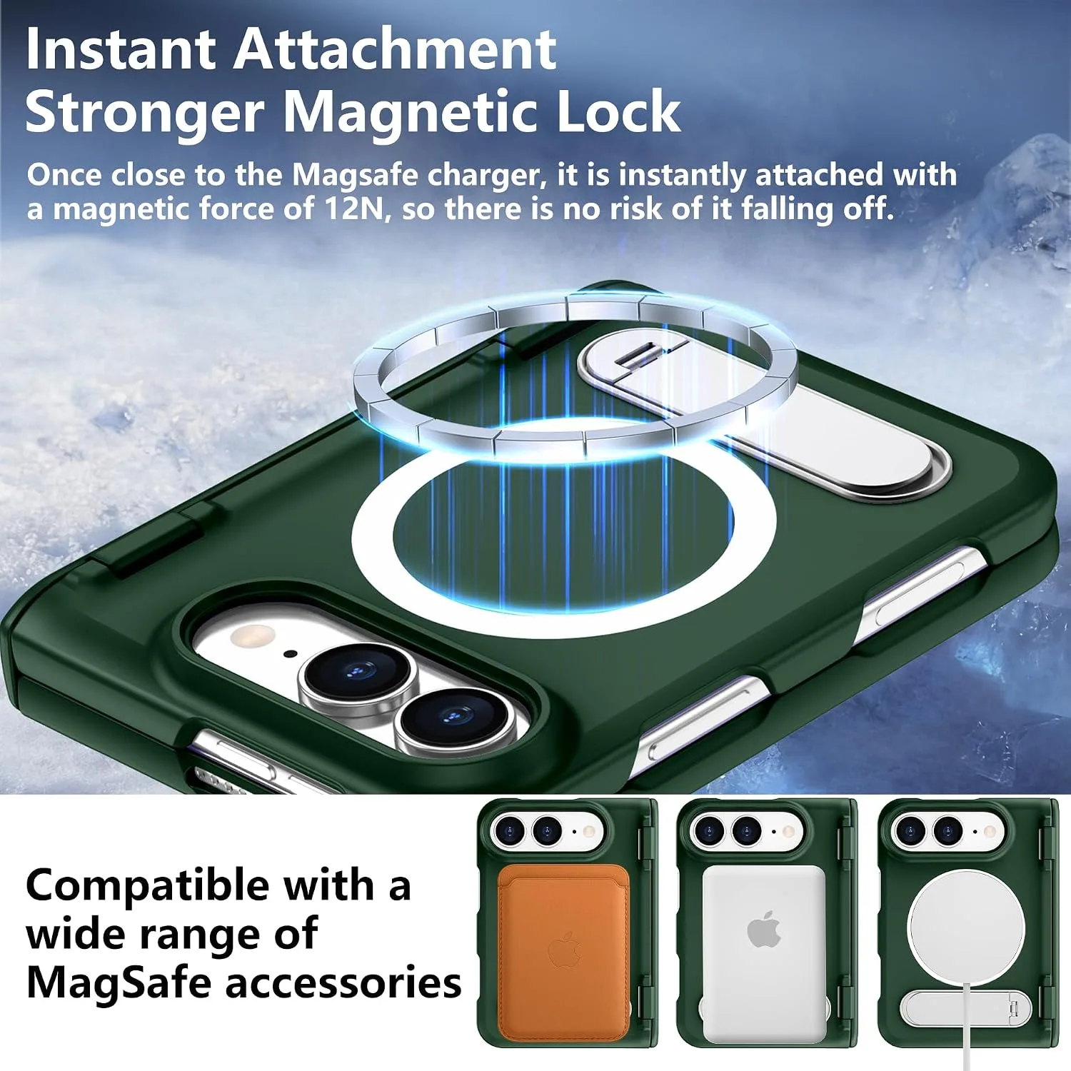 For iPhone Duo Case/iPhone Fold Case with Kickstand & Screen Protector