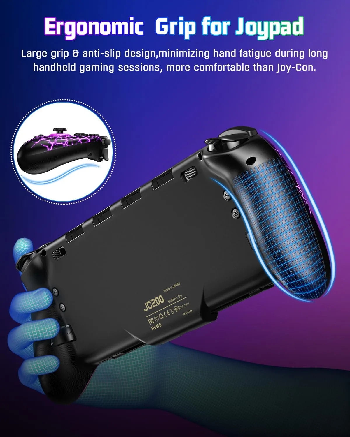 Spican Switch Controllers for Nintendo Switch/OLED, Switch Pro Controller One-Piece Joypad, Full-Size Ergonomic Handheld Mode Controller with Battery/Turbo/Programming for Switch Games