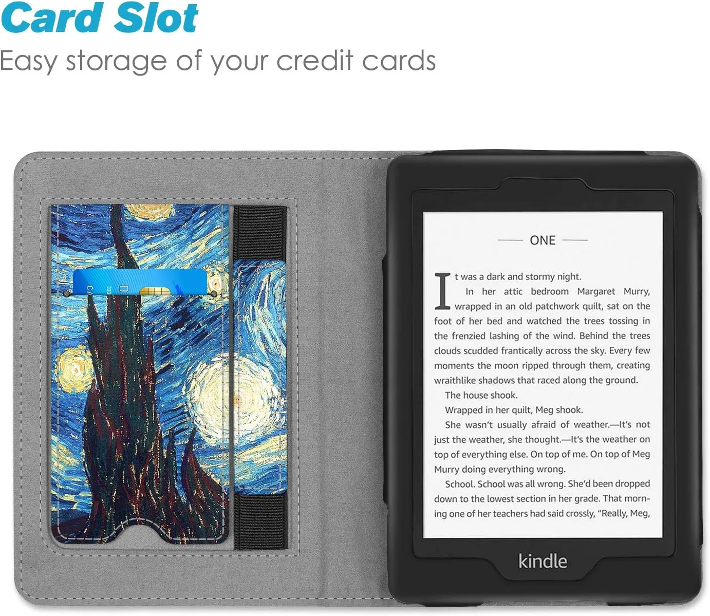 Fintie Stand Case for 6" Kindle Paperwhite 10th Gen 2018, Starry Night
