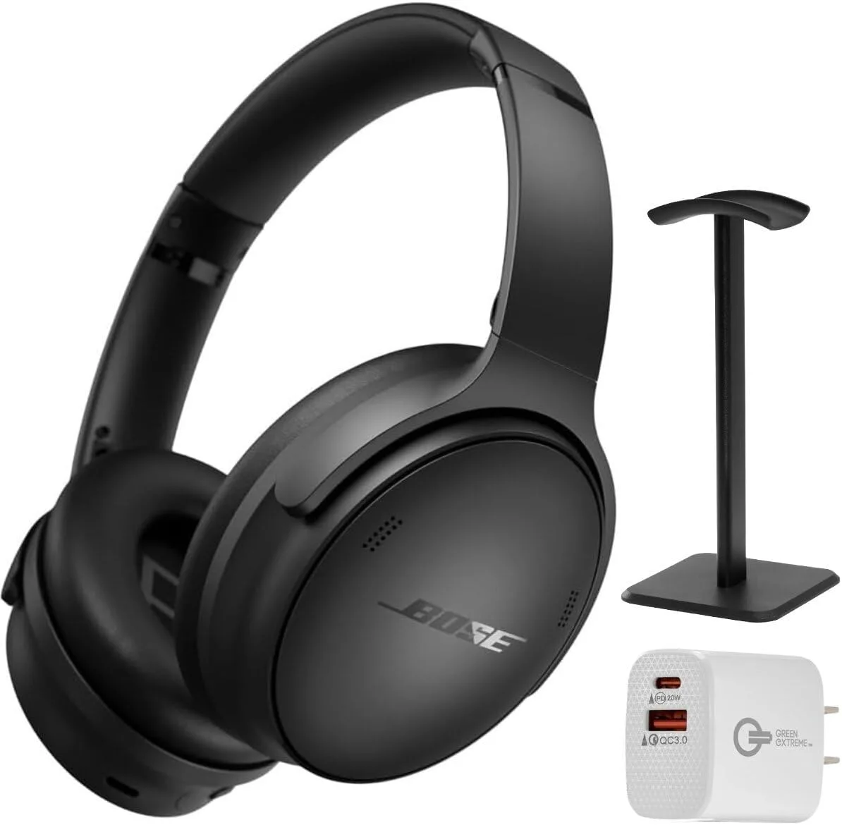 Bose QuietComfort Headphones - Wireless Bluetooth Headphones Bundle (Black)