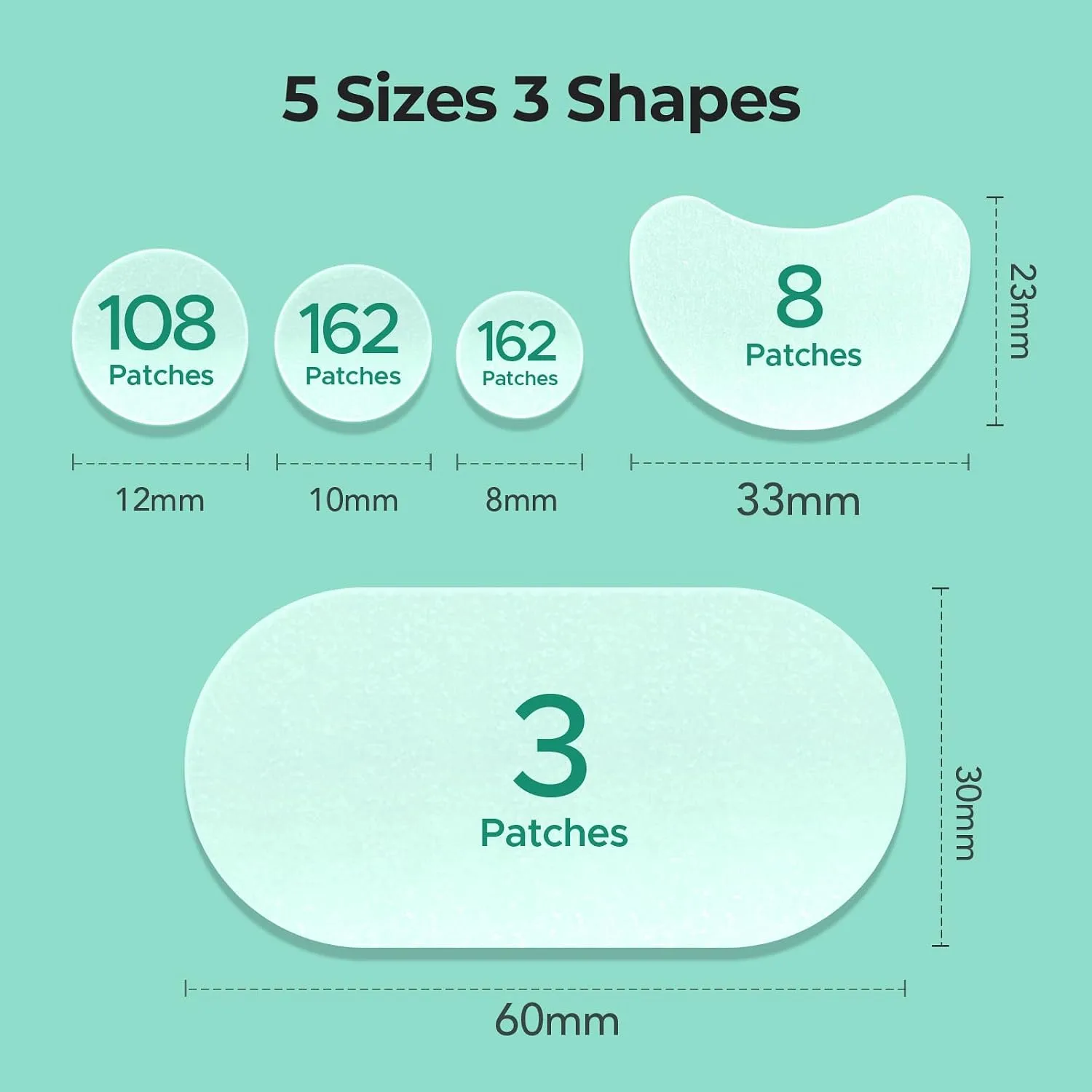TKTK 443 Count Pimple Patches for Face, Hydrocolloid Acne Cover Patch Bulk