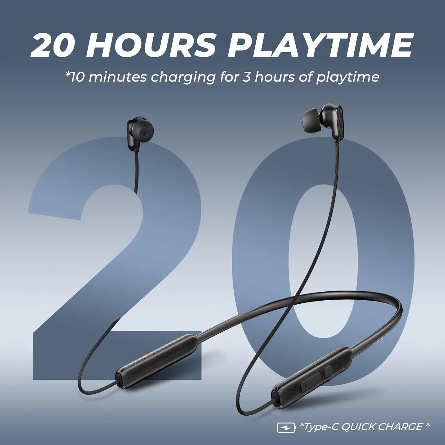 N18 Neckband Bluetooth Earbuds, Wireless Bluetooth 6.0 Headphones with Microphone, Ultra-Lightweight Comfort, IPX7 Waterproof, Deep Bass Strong Beat, 20H Playtime, Magnetic Earphones