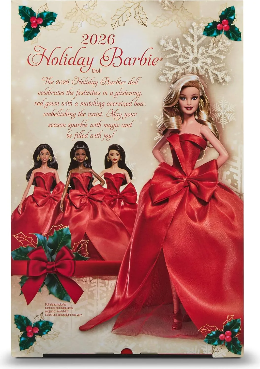 Barbie Signature 2026 Collectible Holiday Doll and Doll Stand