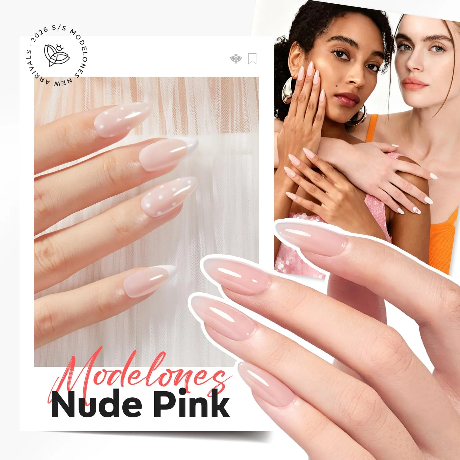 modelones Builder Nail Gel HEMA-Free Cover Nude, Gentle Builder For Nails