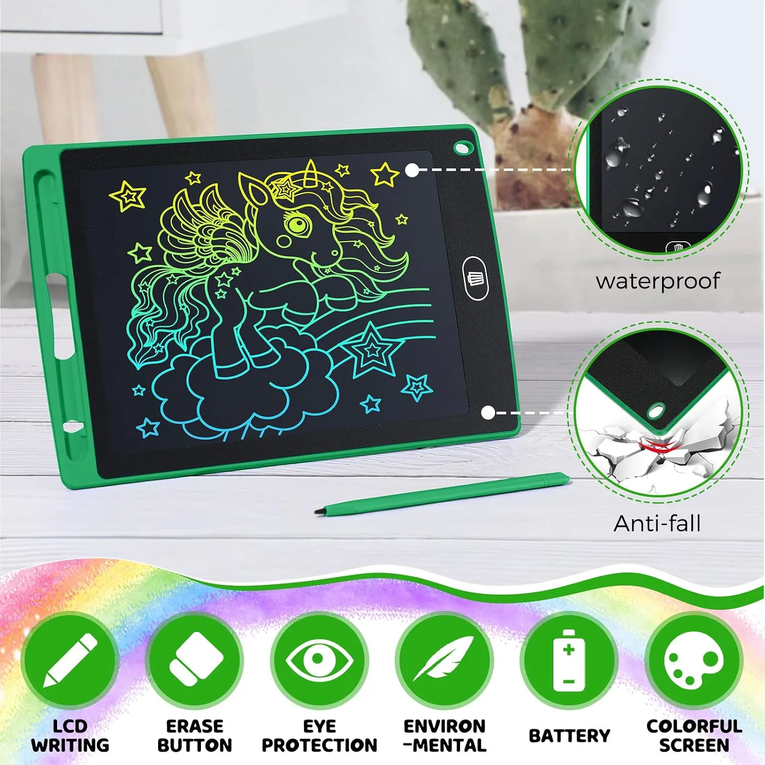 Zhehao 48 Pcs 8.5 Inch LCD Writing Tablet for Kids, Blue,Red,Green,Pink