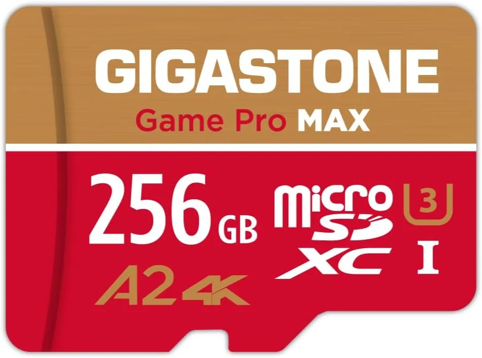 【for Switch 1 Only】 GIGASTONE 256GB Micro SD Card, 4K Game Pro MAX, A2 V30 Memory Card for Gaming Console, 4K UHD Video, Up to 170/140 MB/s, UHS-I U3 C10 with Adapter【5-Yrs Free Data Recovery】