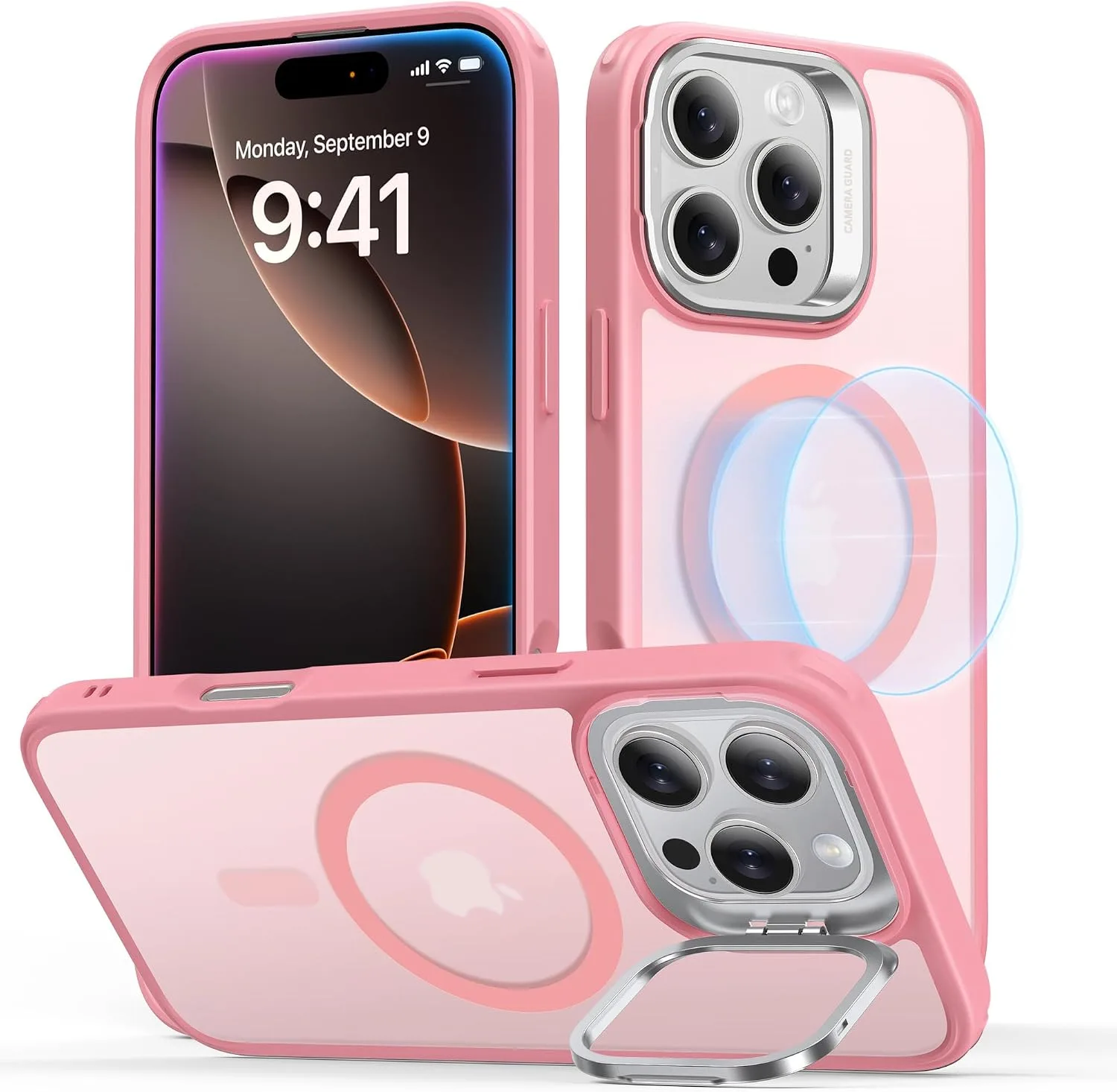 ESR for iPhone 16 Pro Max Case with Stand, for MagSafe, Frosted Pink