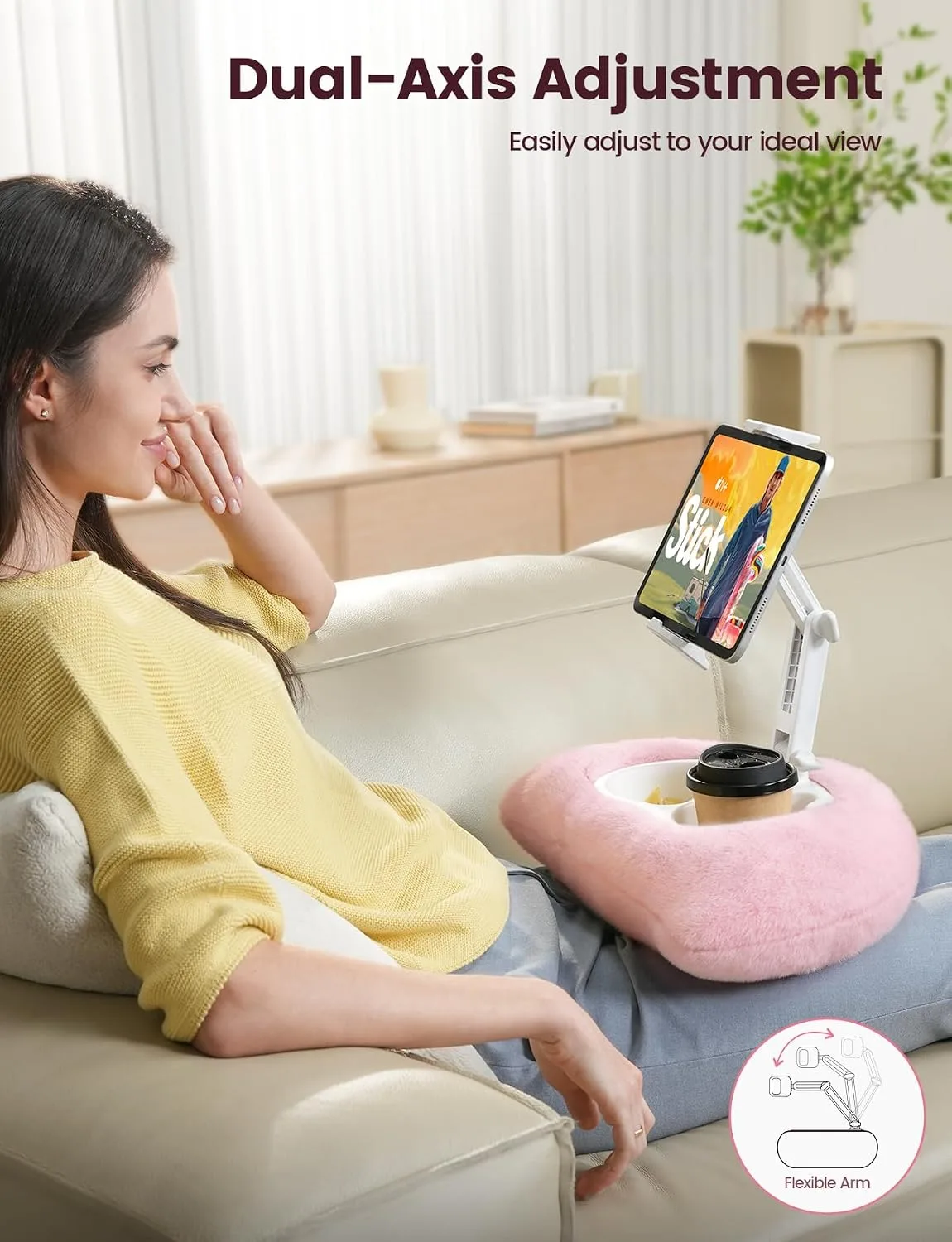 Lamicall Kindle Holder Tablet Pillow Stand Extendable Arm iPad Soft Pad