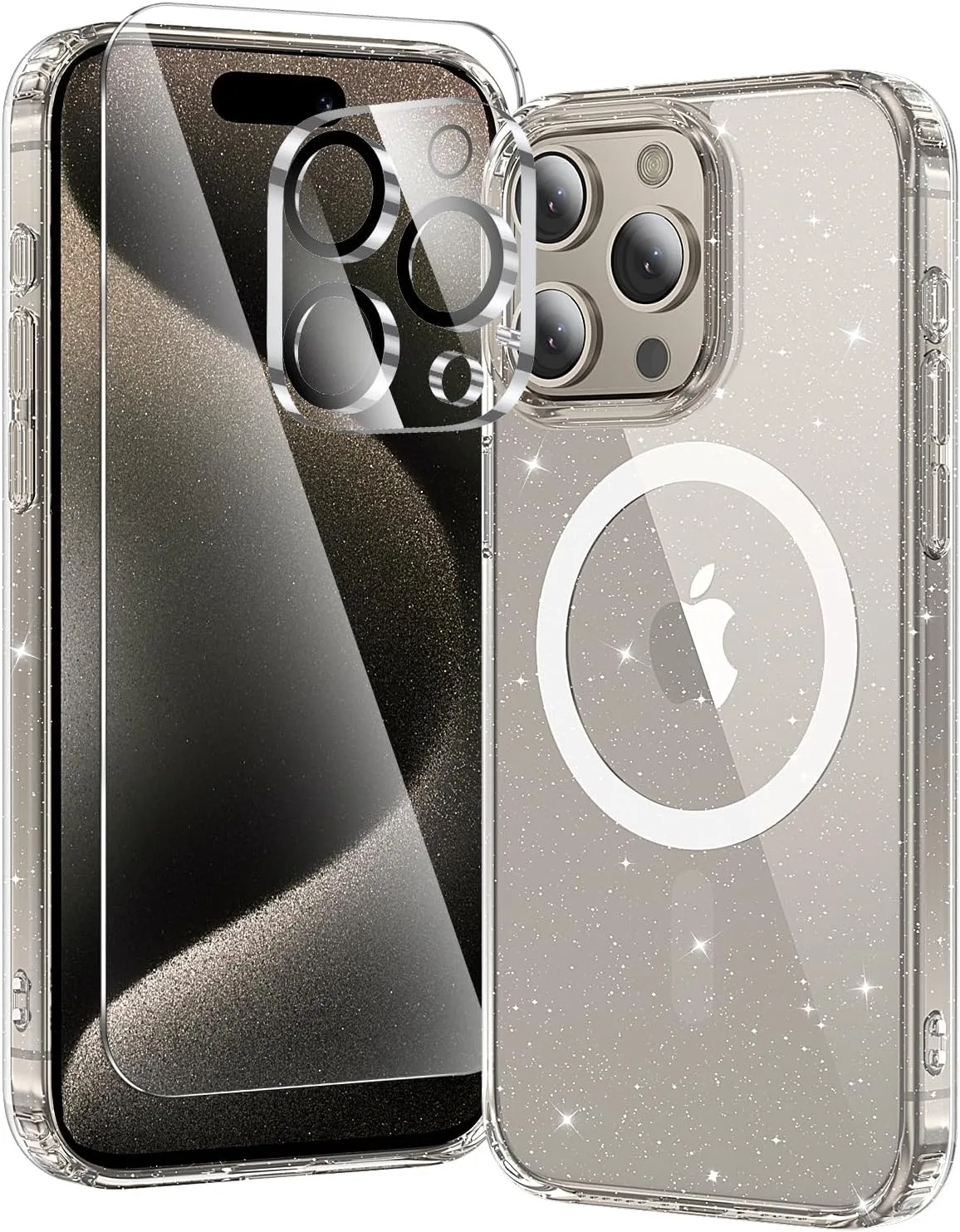 Carcasa Toushion 3 en 1 para iPhone 15 Pro Max Transparente con Brillo