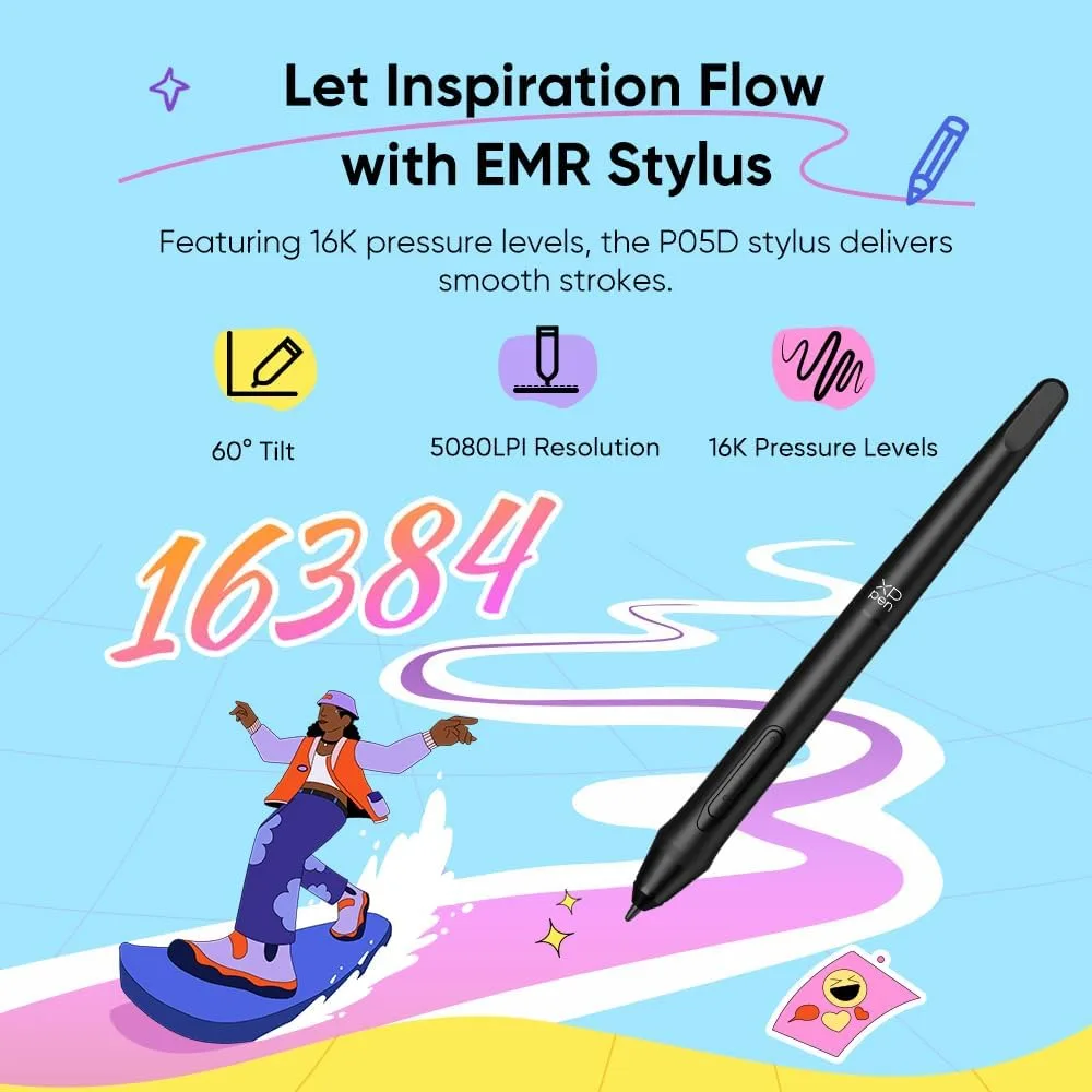 XPPen Deco mini7W V2 Wireless Drawing Tablet, 16384 Levels Pressure Digital Drawing Pad for PC, 7x4.37 Inch Art Tablet with 8 Shortcut Keys, Bluetooth 5.0, Support Windows/macOS/Android/ChromeOS/Linux