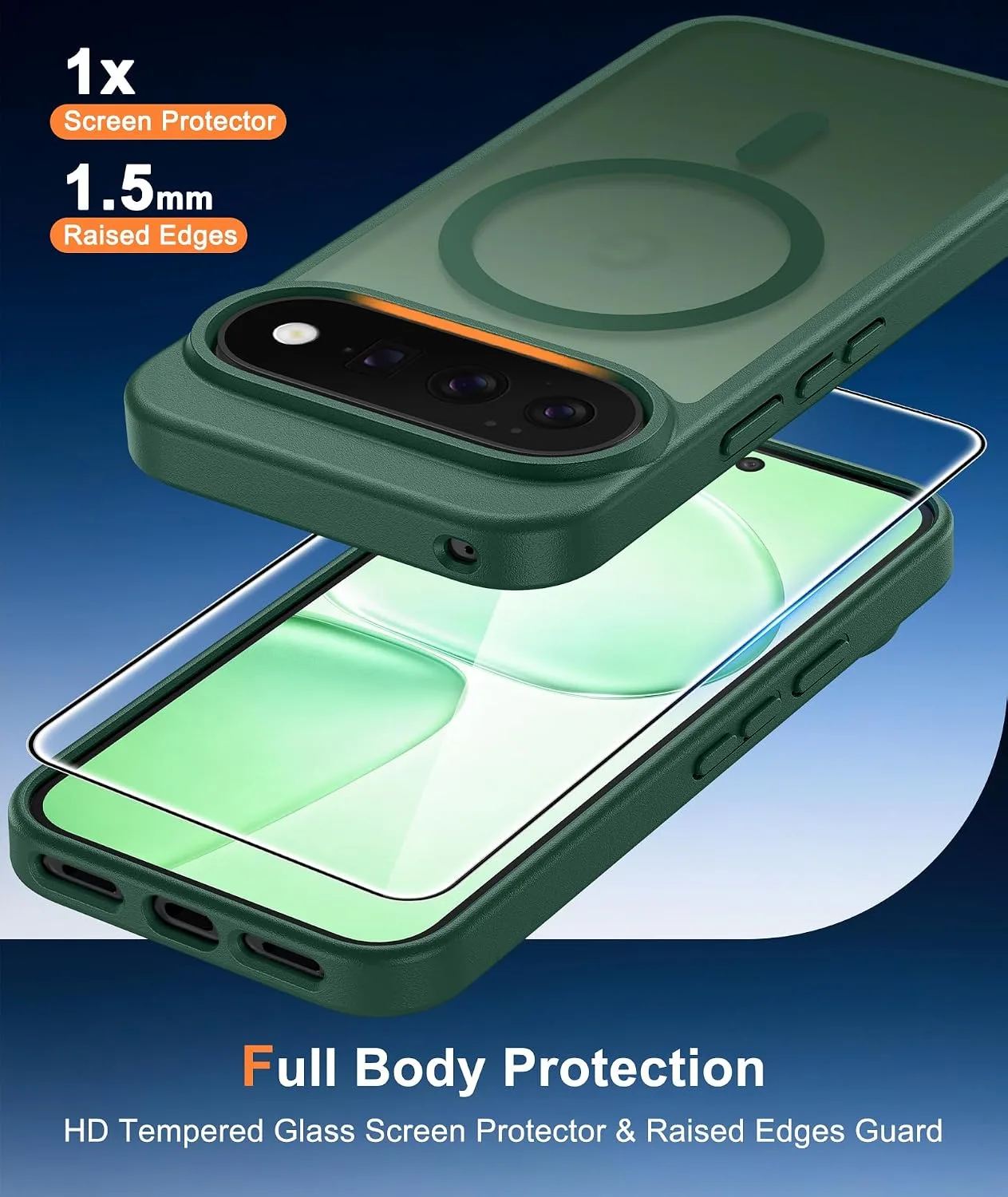 FNTCASE for Google Pixel 11 Pro XL Case Fit for MagSafe Green