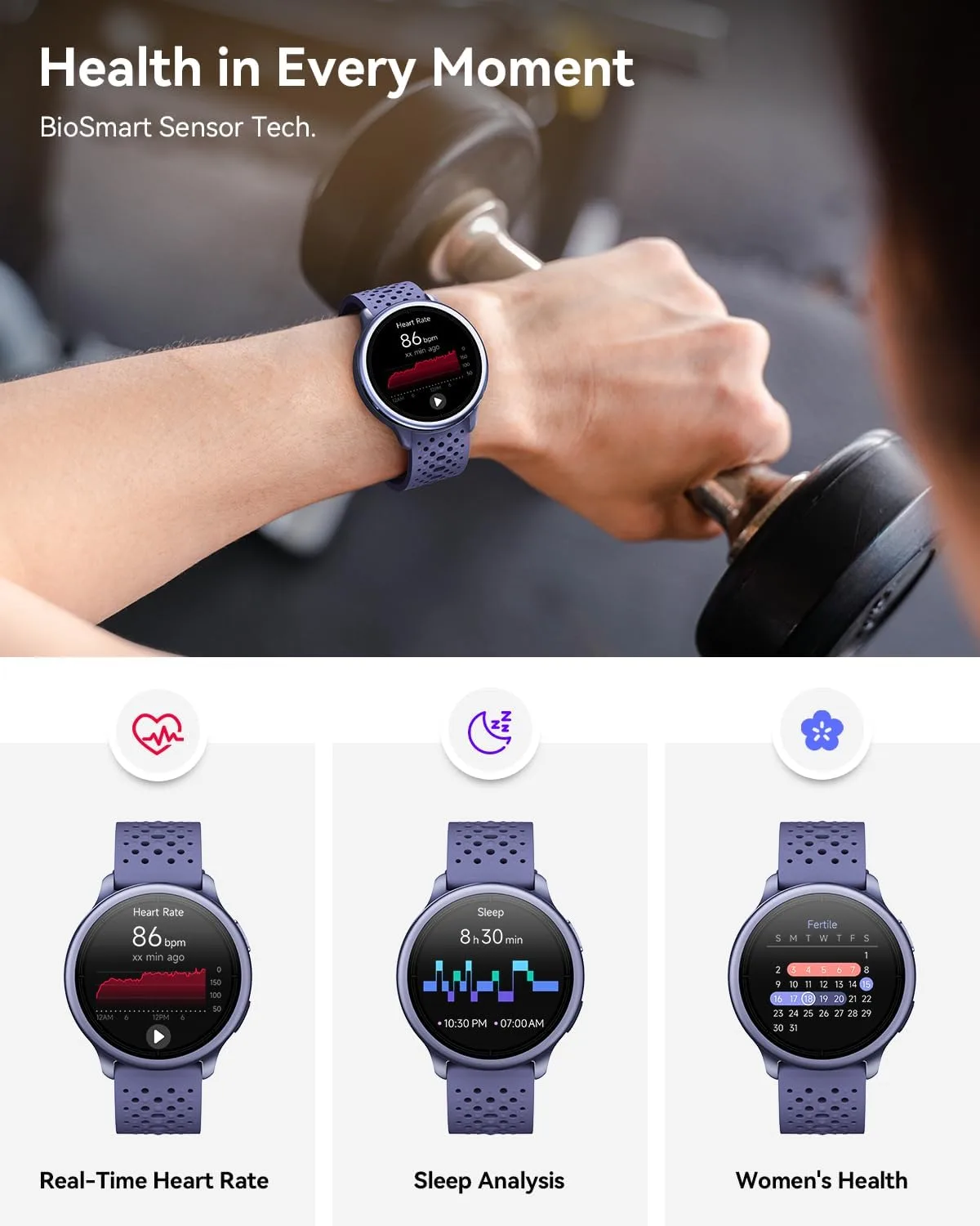 Quican Smart Watches for Men & Women, Compatible with iPhone & Android