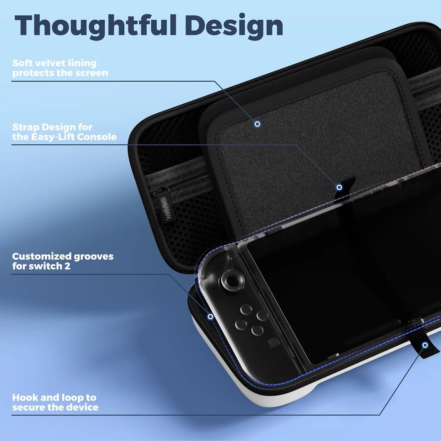 ProCase Carrying Case for Nintendo Switch 2 2025, Slim Travel Case -White