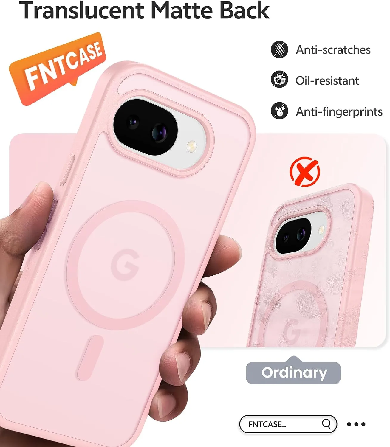 FNTCASE for Google Pixel 10a Case, Fit for Magsafe, Light Pink