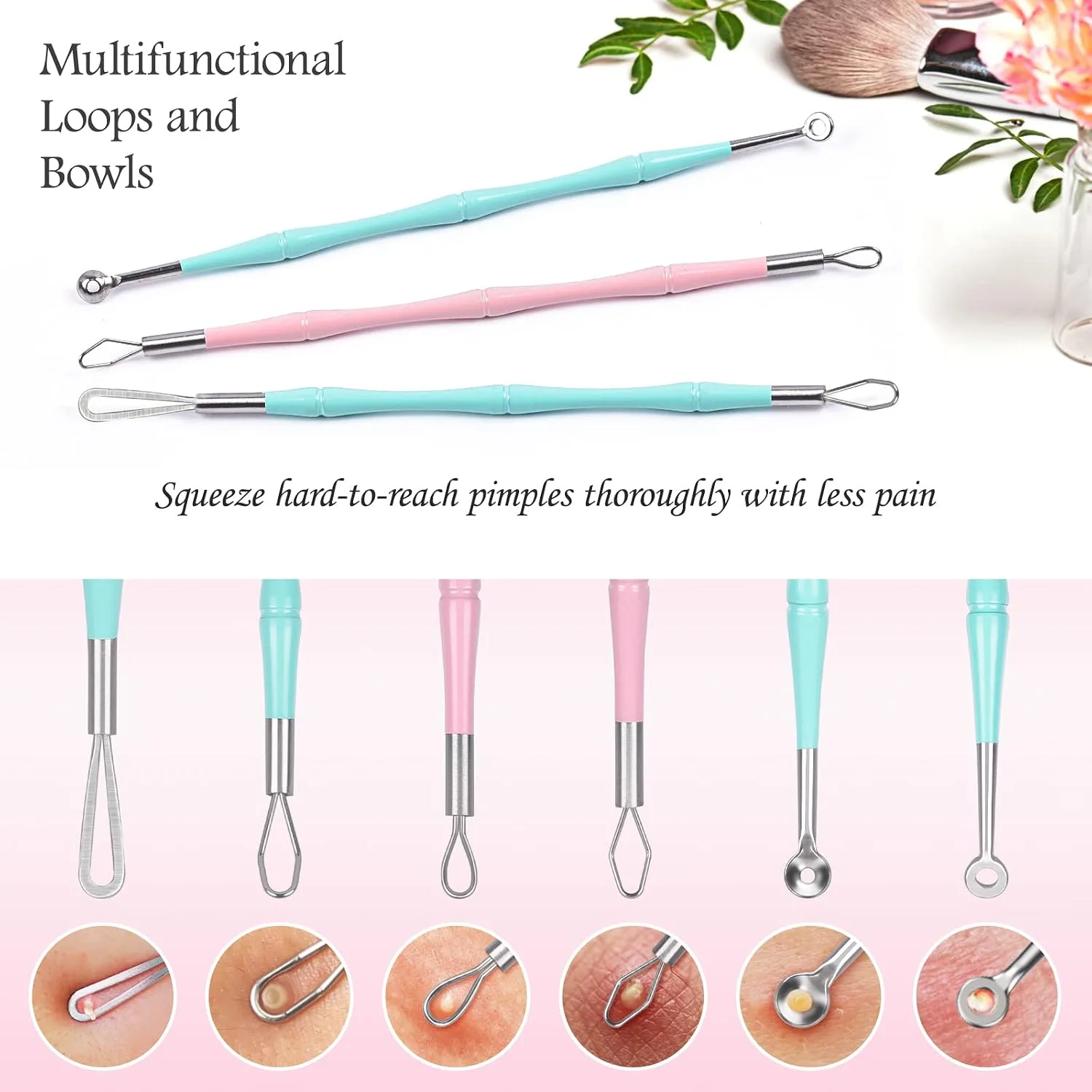 Pimple Popper Tool Kit, MORGLES 14-Heads Acne Zit Popper Extraction Tools