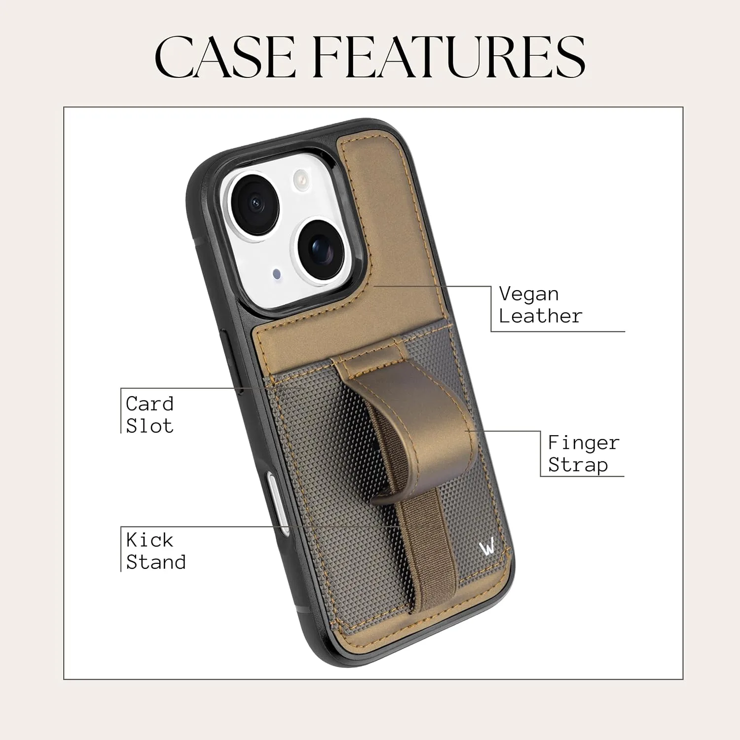 Walli Cases Wallet Phone Case for iPhone 14 Plus, Card Holder Kickstand