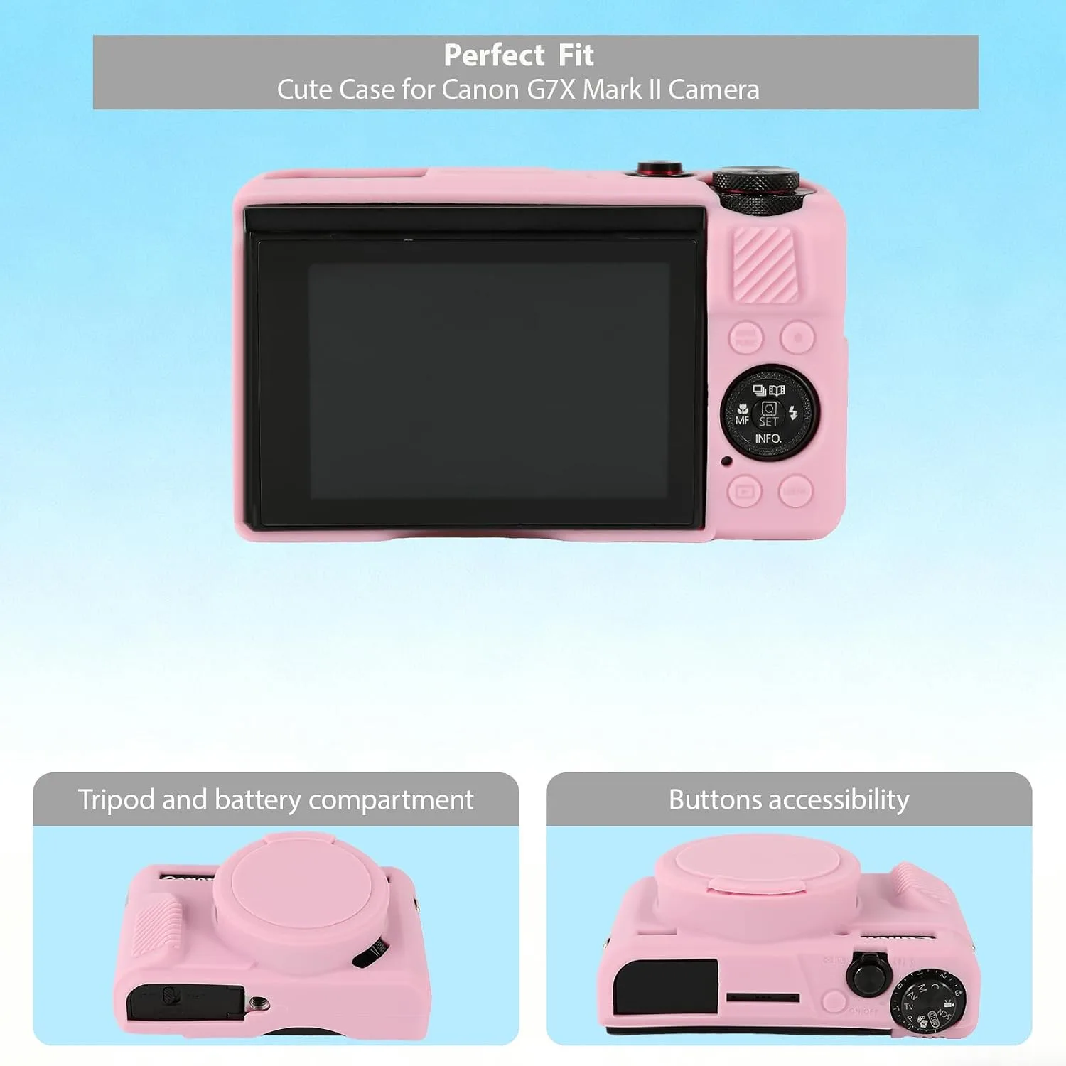 Camera Case for Canon G7X Mark II / G7X II - Pink