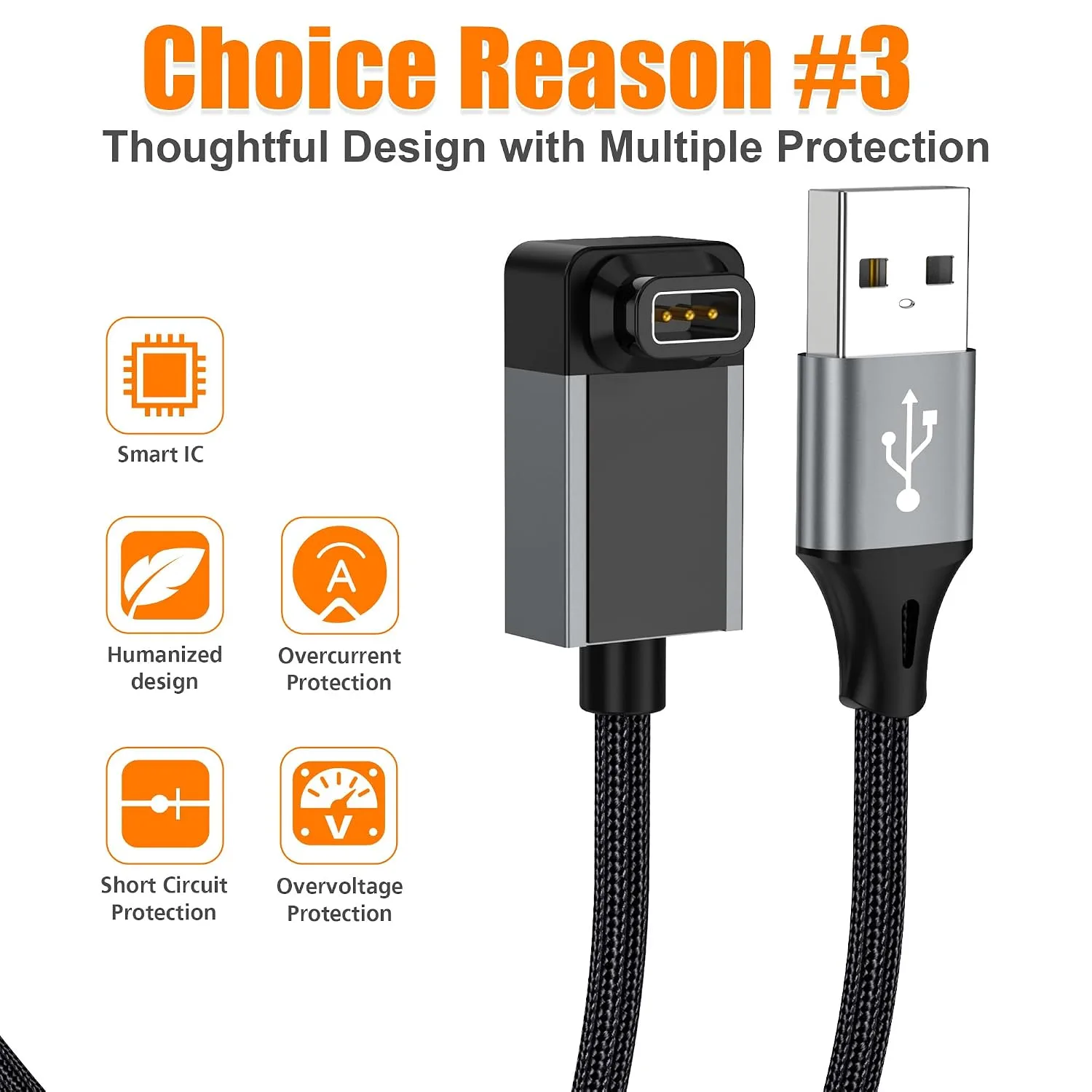 AGVEE 3.3ft Charger for Coros Smartwatch, L-Shape Right Angle