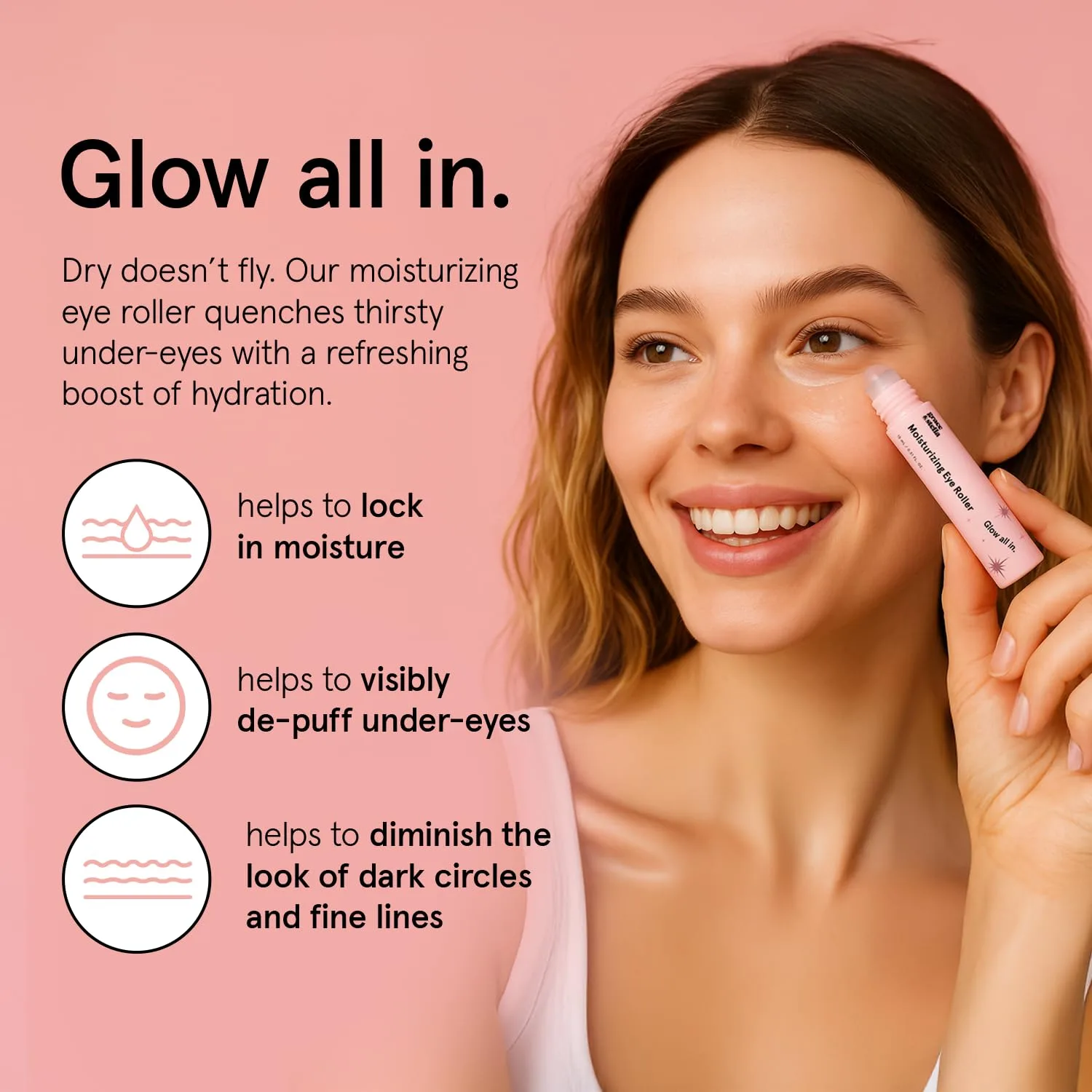 grace & stella Under Eye Brightener with Rose Quartz Rollerball