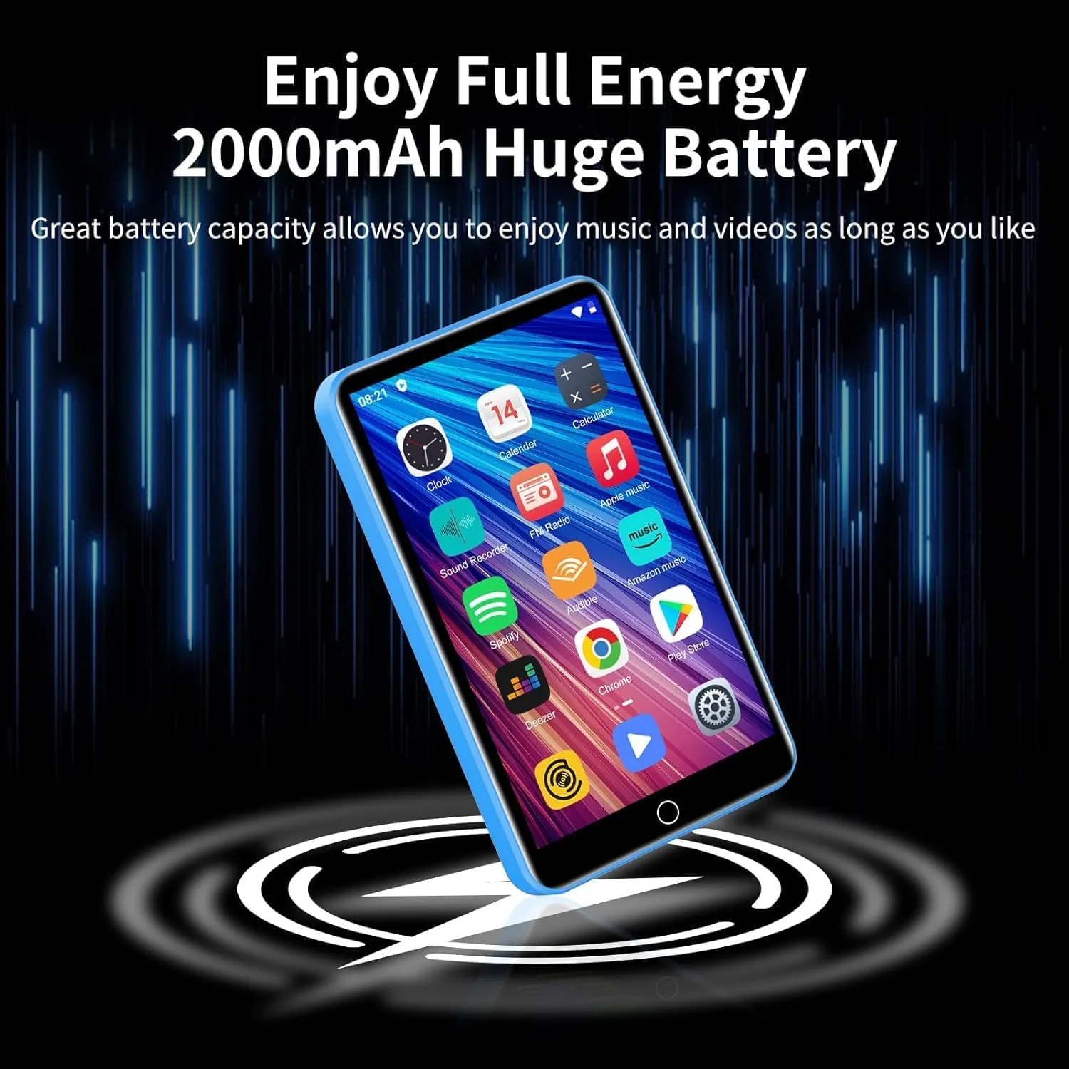 MP3 Player with Bluetooth and WiFi, ZAQE 16GB Music Player with Spotify,Pandora,4" Touch Screen Android MP4 MP3 Player for Kids with Audible