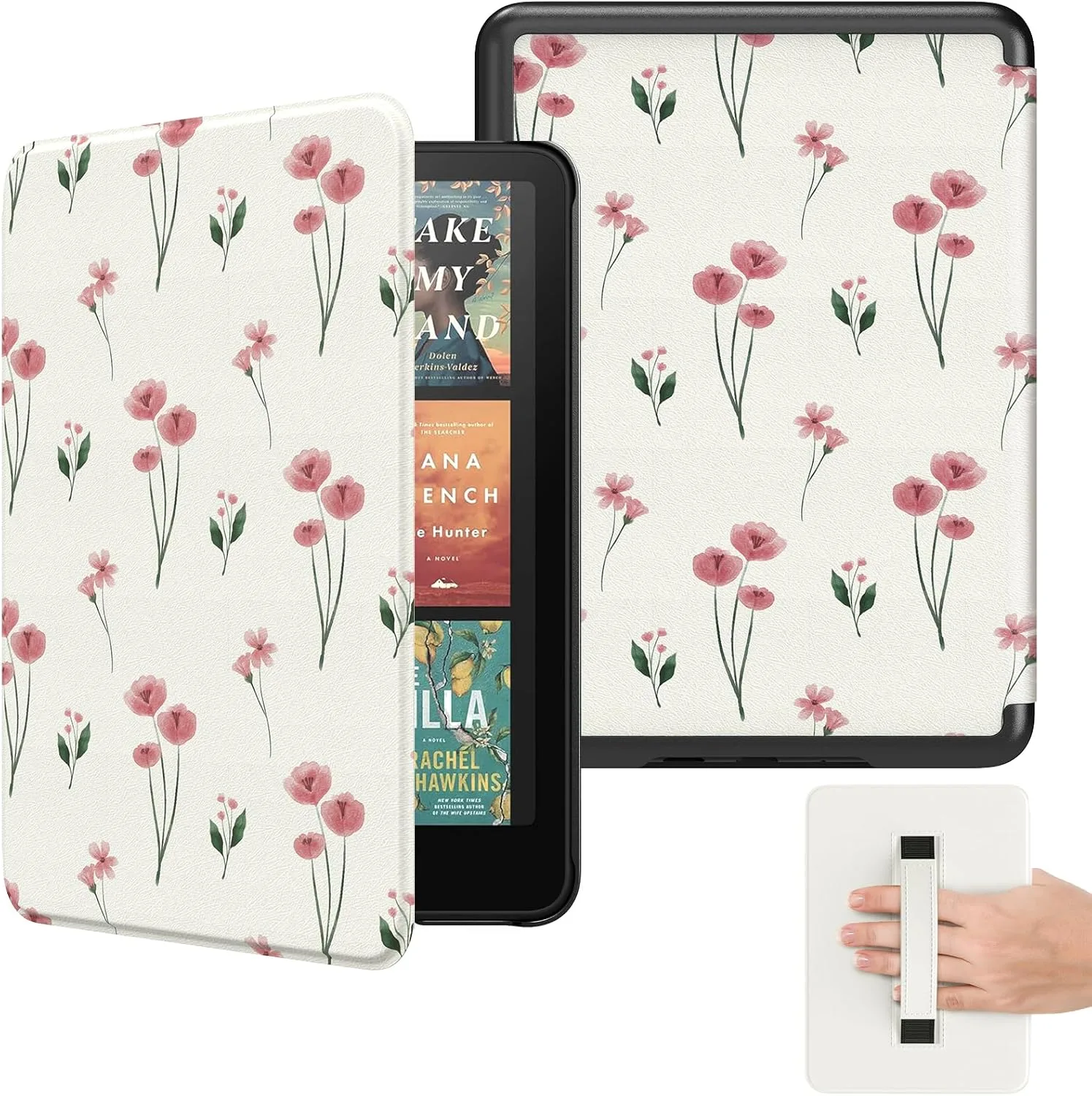 MoKo Case for 7" Kindle Paperwhite 12th Gen 2024, Pink Little Flowers