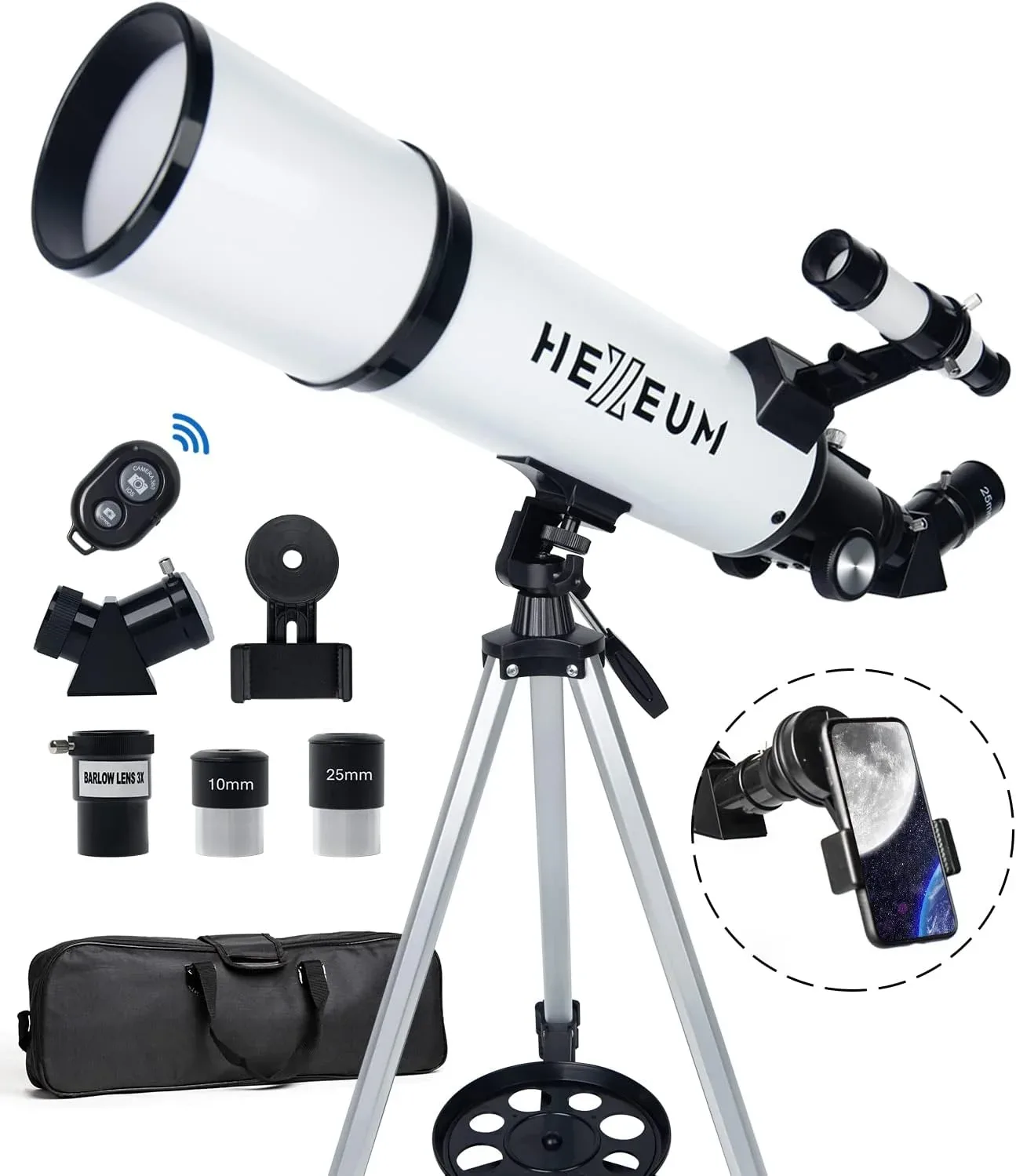 Telescopio Koolpte 80mm/600mm AZ Refractor para Adultos y Principiantes